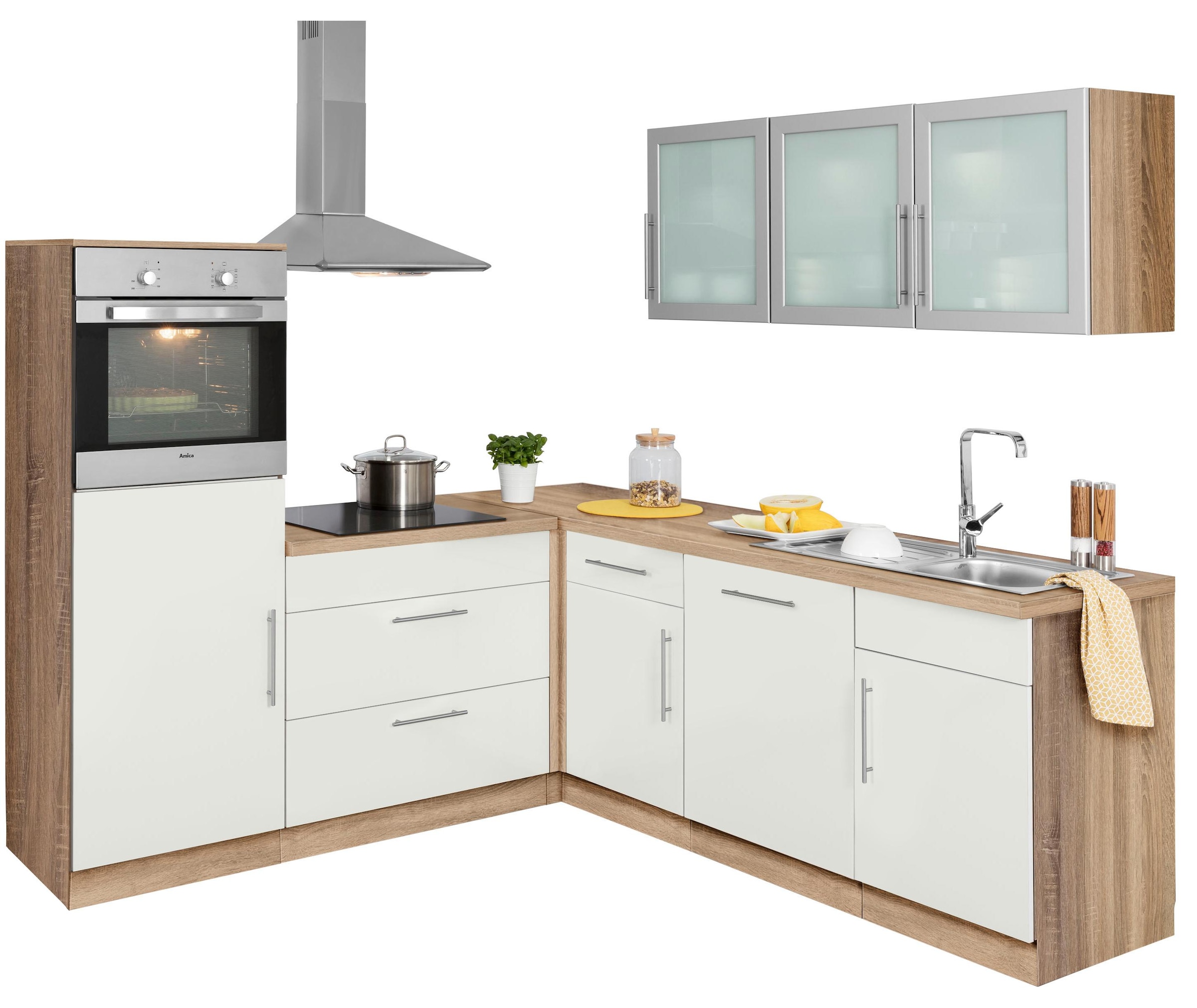 Winkelküche Küchen auf x 210 ohne Stellbreite E-Geräte, wiho versandkostenfrei cm ♕ »Aachen«, 220
