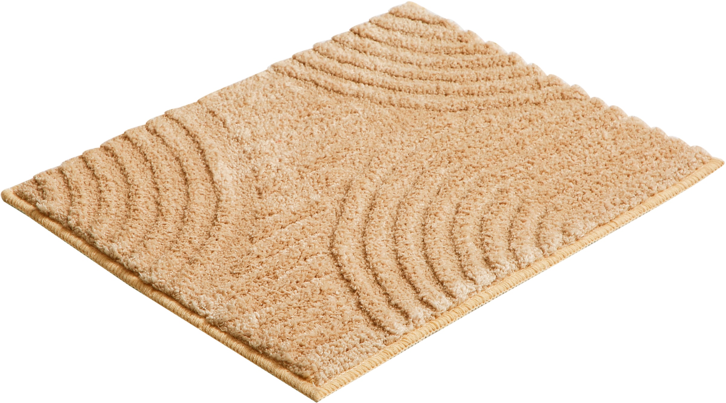 GOODproduct Badematte »Ognon, Scandi, Boho, modernes Muster« Höhe 15 mm rutschhemmend beschichtet fussbodenheizungsgeeignet | schnell trocknend | strapazierfähig Badteppich, Uni Farben, Hoch-Tief-Effekt