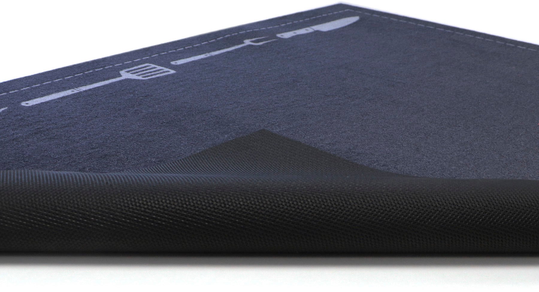 Primaflor-Ideen in Textil Fussmatte »BBQ Grillunterlage GRILL PARTY, Made in Belgium«, rechteckig, 5 mm Höhe, Grillmatte ideal als Bodenschutz, ruschhemmend, waschbar