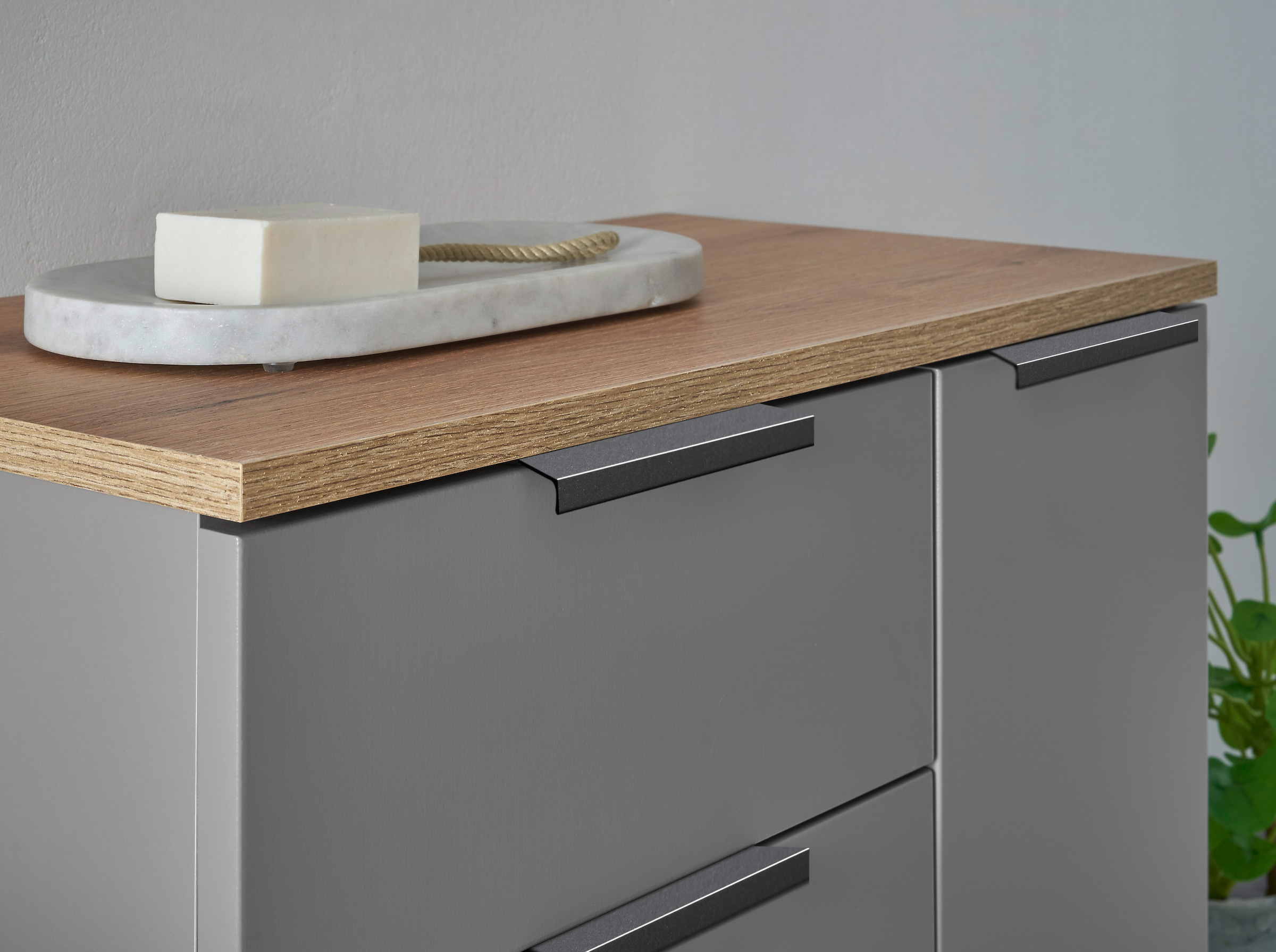 BASIC by Balculina Armoire intermédiaire »Denver Midischrank, Badezimmerschrank BxHxT 60x106x32« 1 cuis tlg. largeur 60 cm, porte montable à gauche/droite, softclose