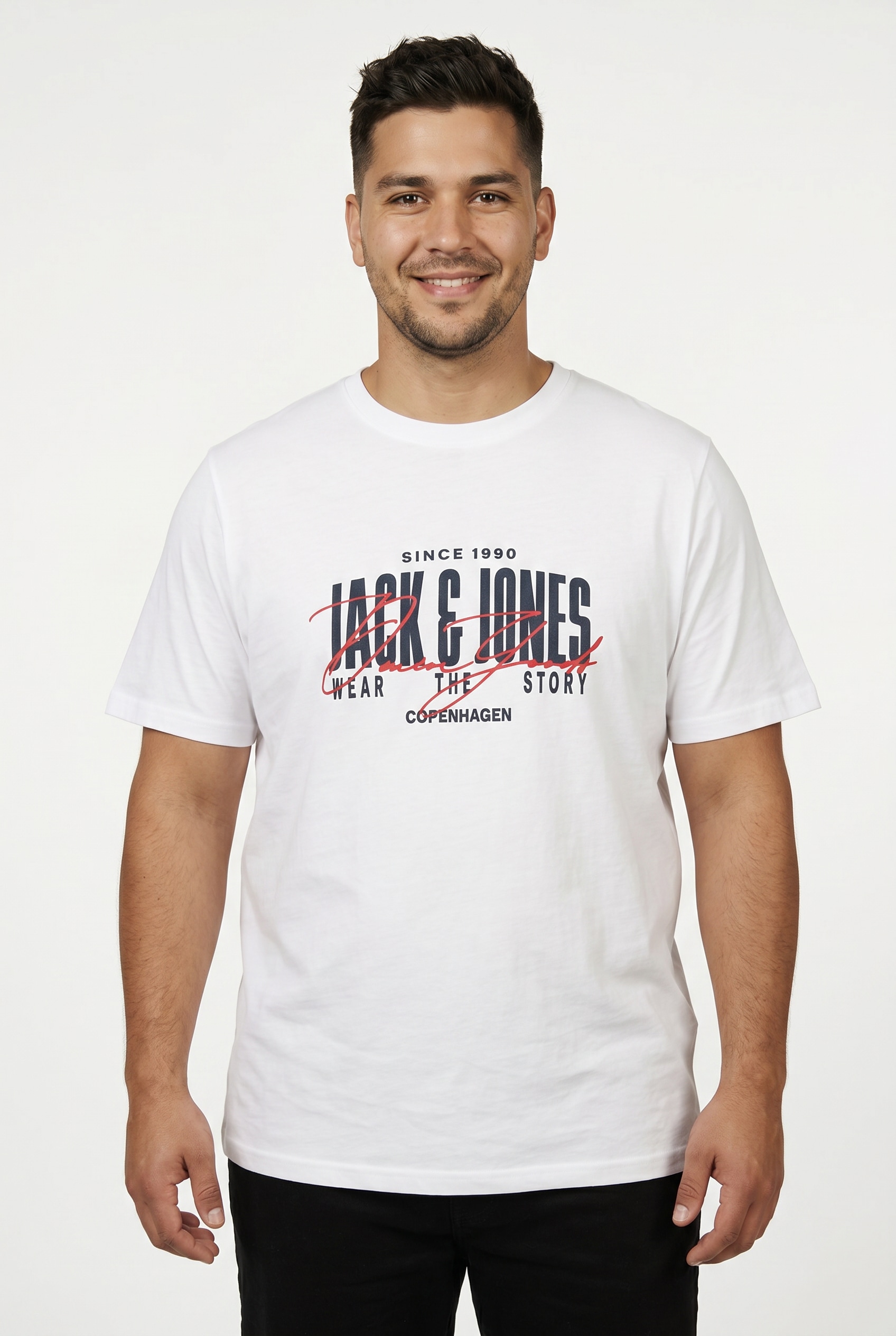 Image of Jack & Jones PlusSize T-Shirt "JJAERO TEE SS CREW NECK PLS" Baumwolle, regular fit
