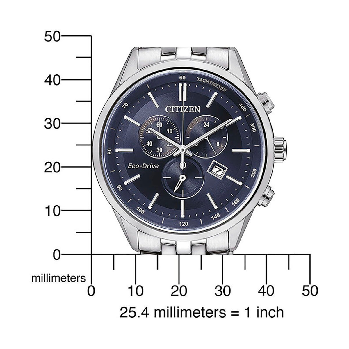 Citizen Chronographe montre-bracelet, montre homme, solaire, fonction chronomètre, bracelet acier inoxydable