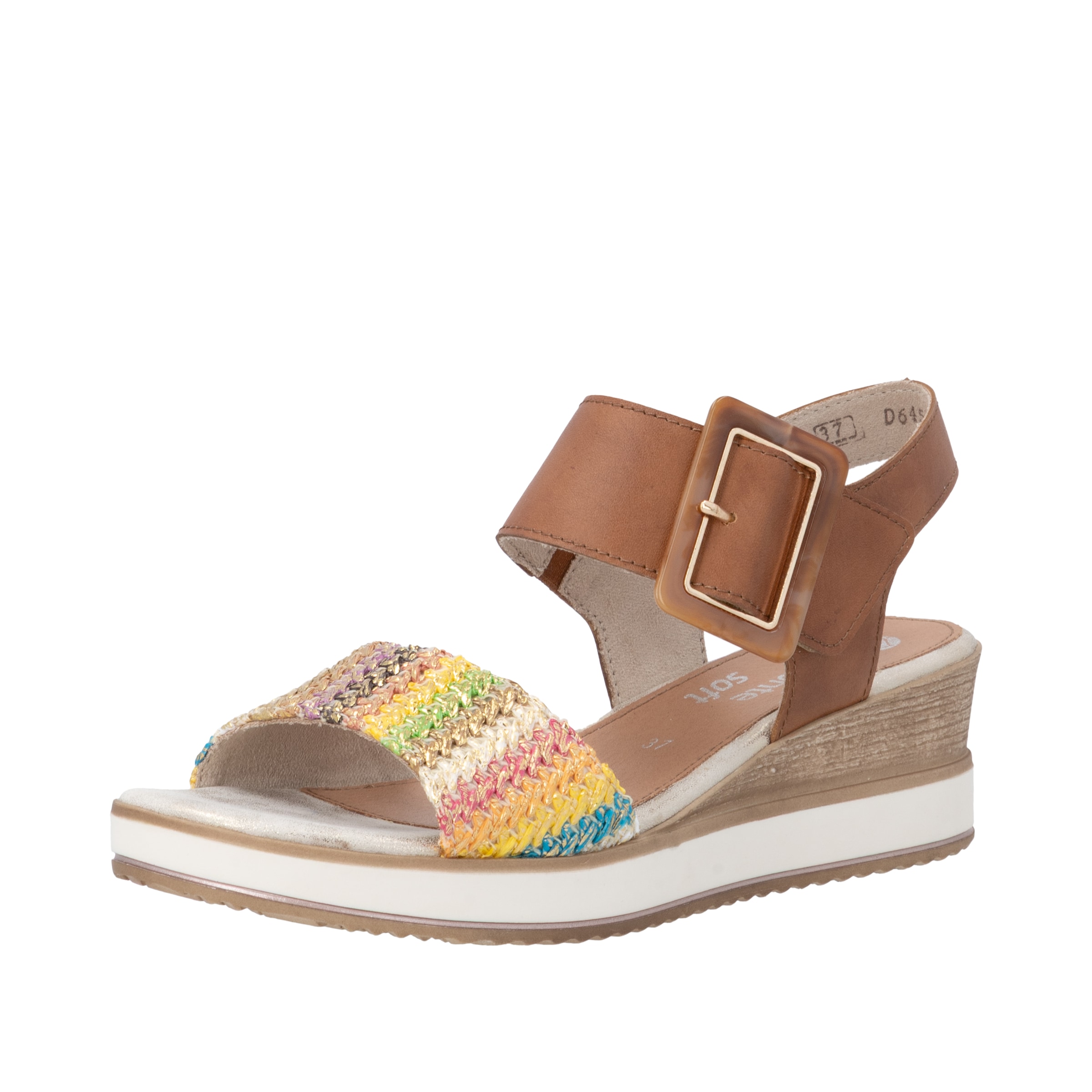 Image of Remonte "ELLE-Collection" Sommerschuh, Sandale, Bequemschuh mit Klett unter der Zierschnalle