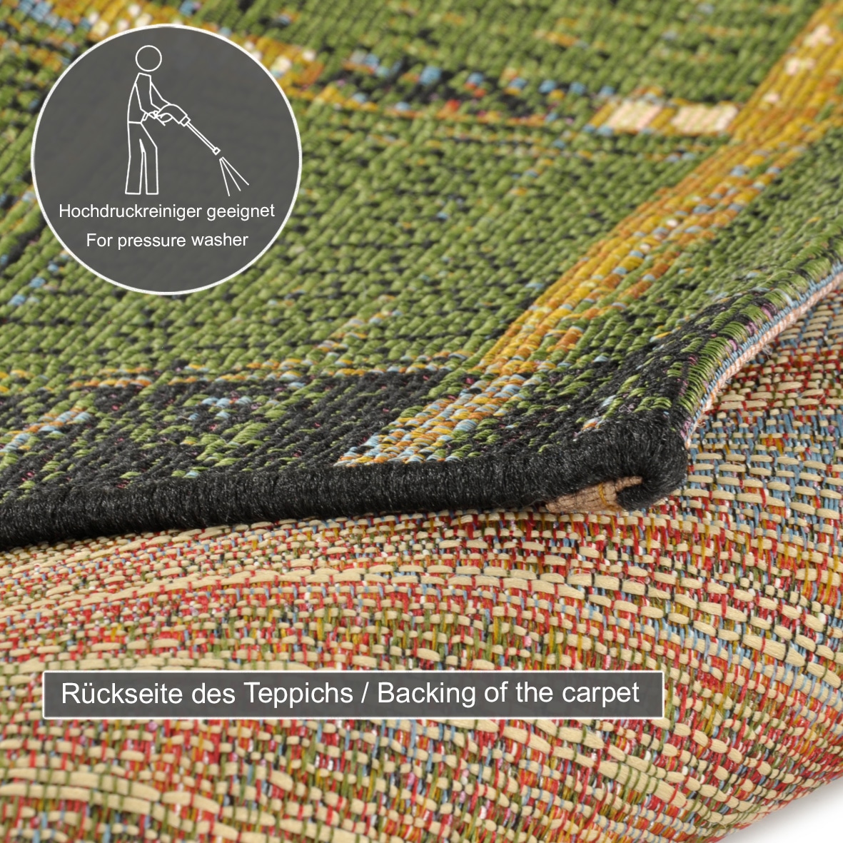 Gino Falcone Teppich »Outdoor-Africa 38« rechteckig 5 mm Höhe Flachgewebe, Ethno Style, In- und Outdoor geeignet