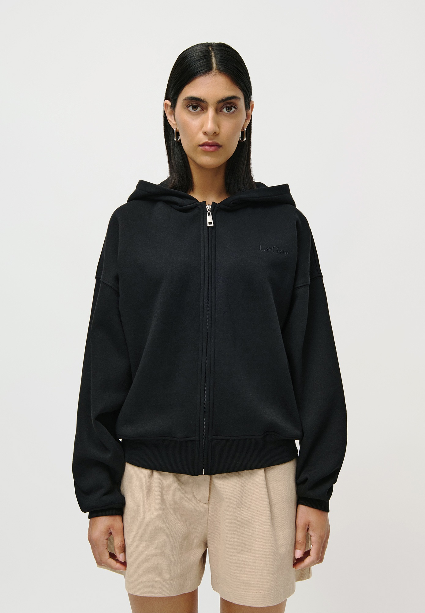 Image of LeGer Kapuzensweatjacke "Fenna, LeGer by Lena Gercke" Mit hochwertiger Logostickerei auf der Brust
