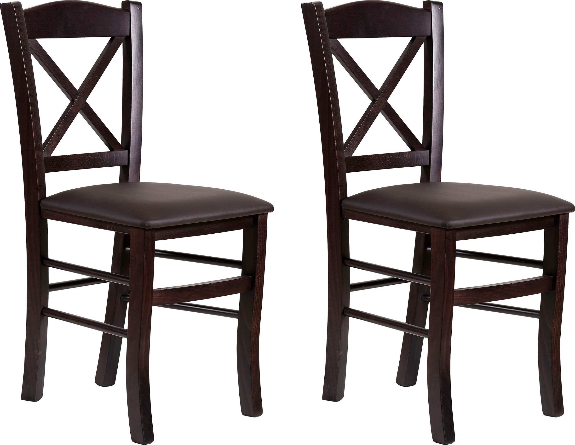 Image of Home affaire Esszimmerstuhl »Clayton«, (Set), 2 St., Kunstleder, mit Gestell aus Massivholz bei Ackermann Versand Schweiz