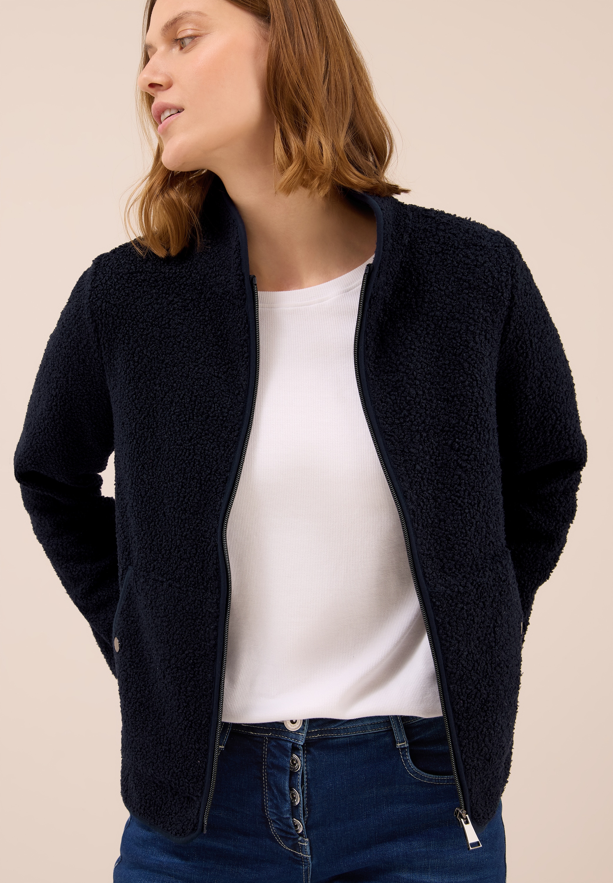 Cecil Sweatjacke mit Stehkragen