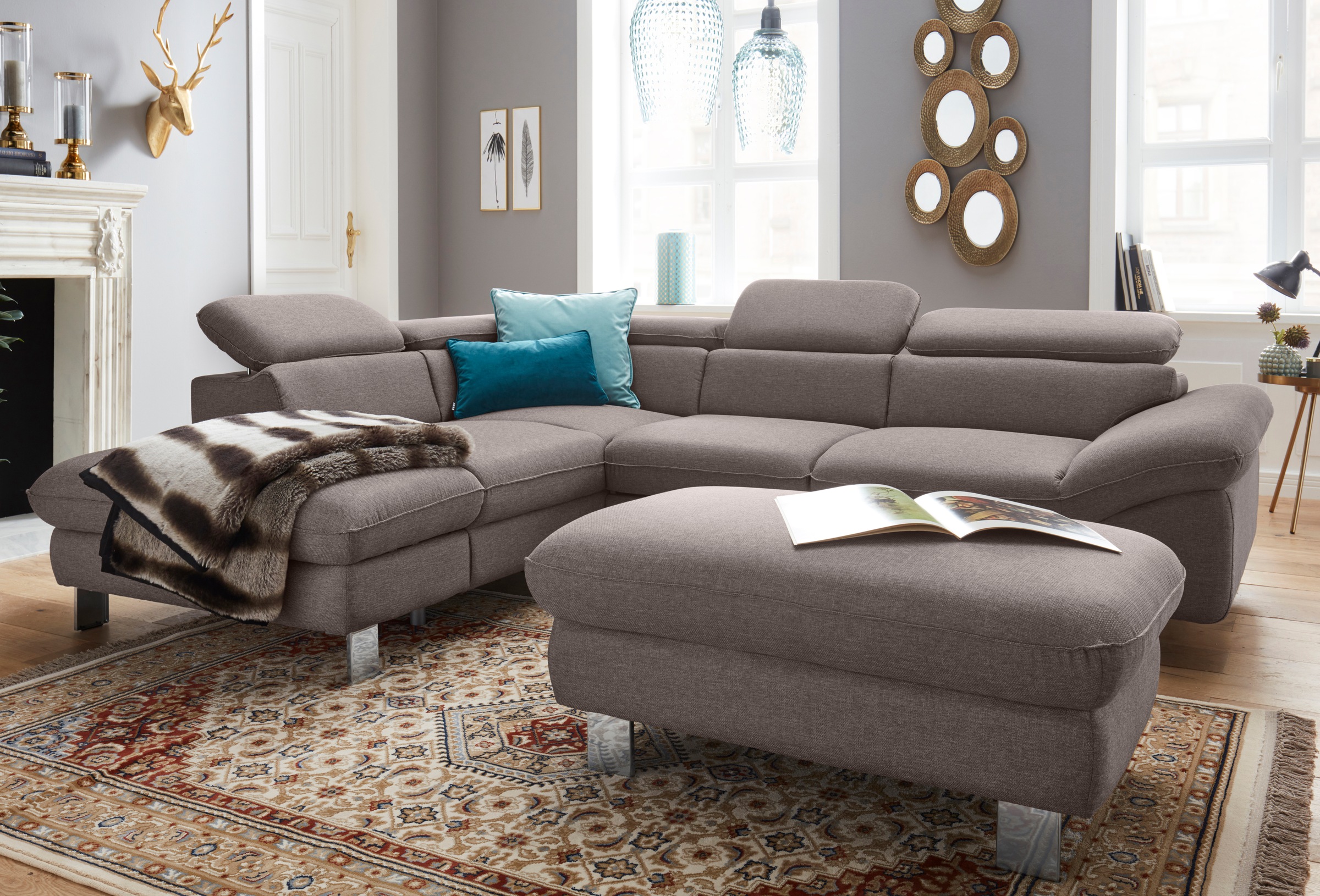 COTTA Ecksofa »Driver L-Form«, mit Kopfteilverstellung, wahlweise mit Bettfunktion & Bettkasten