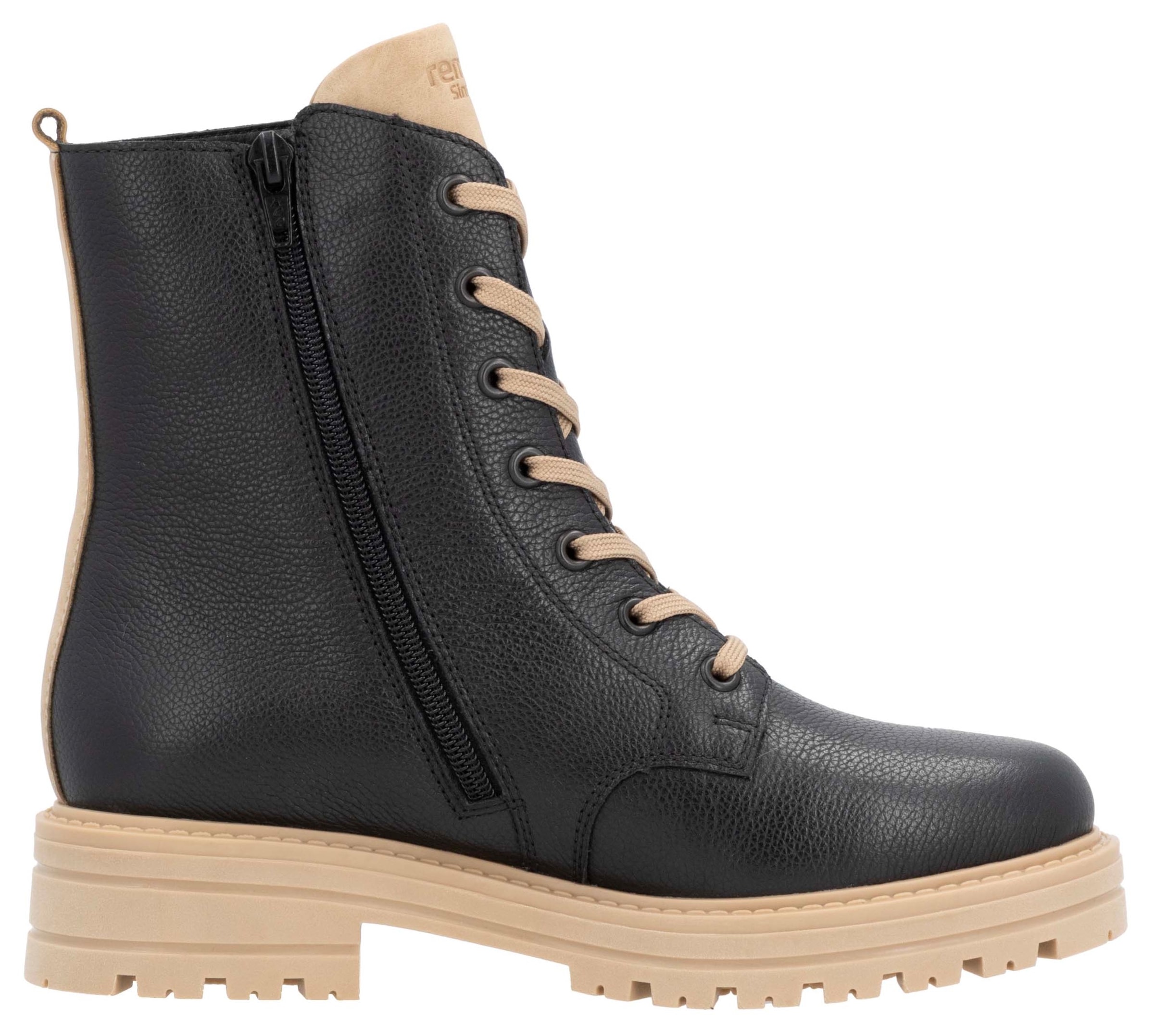 Remonte Winterboots, Blockabsatz, Winterstiefelette, Schnürboots mit Zierreissverschluss