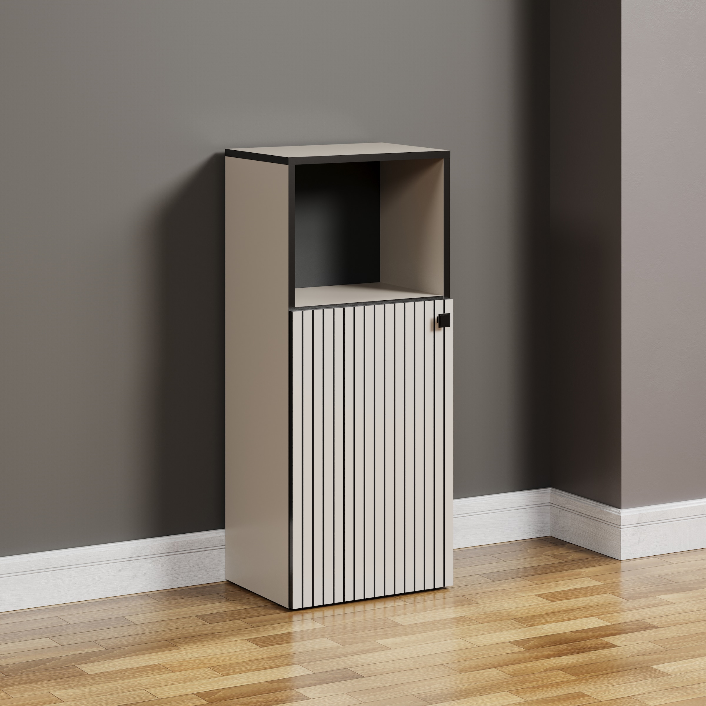 welltime Unterschrank »Amrum«, Badschrank mit offenem Fach und Rillenoptik - Masse (B/T/H) 40/31/95 cm