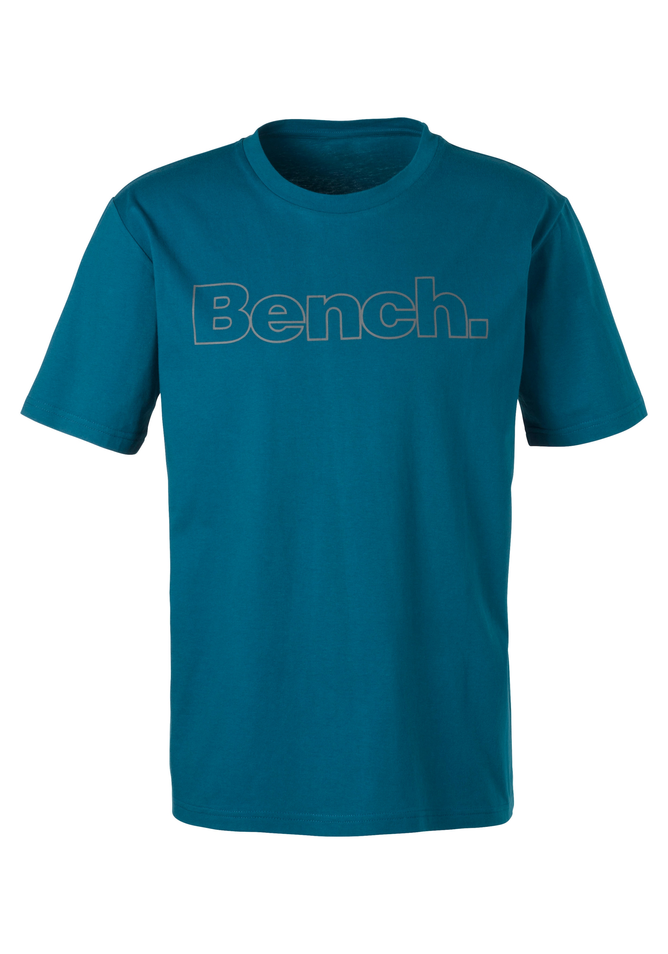 Bench. Loungewear T-Shirt, (2 tlg.), Shirt mit Logoprint, Basicshirt mit Rundhals aus reiner Baumwolle