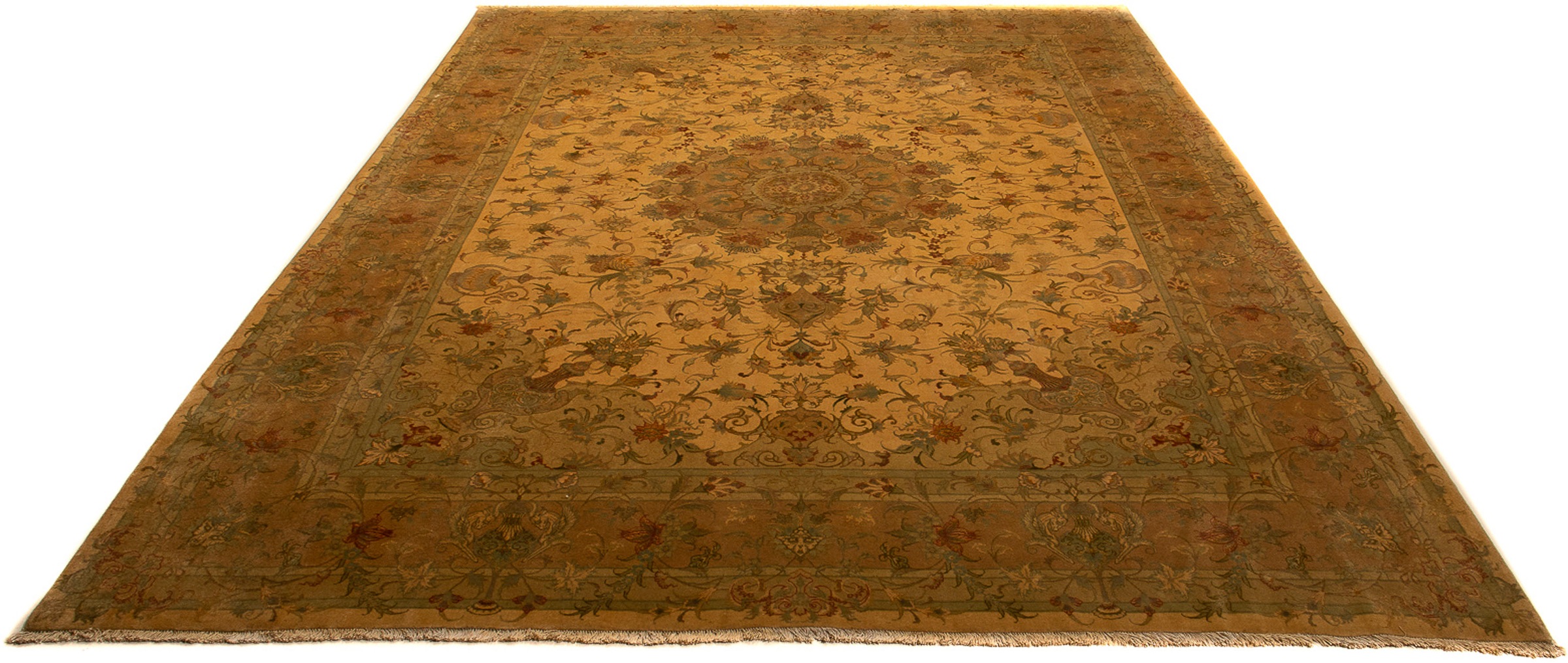 Image of morgenland Orientteppich »Perser - Täbriz - 347 x 252 cm - gold«, rechteckig, 10 mm Höhe, Wohnzimmer, Handgeknüpft, Einzelstück mit Zertifikat bei Ackermann Versand Schweiz