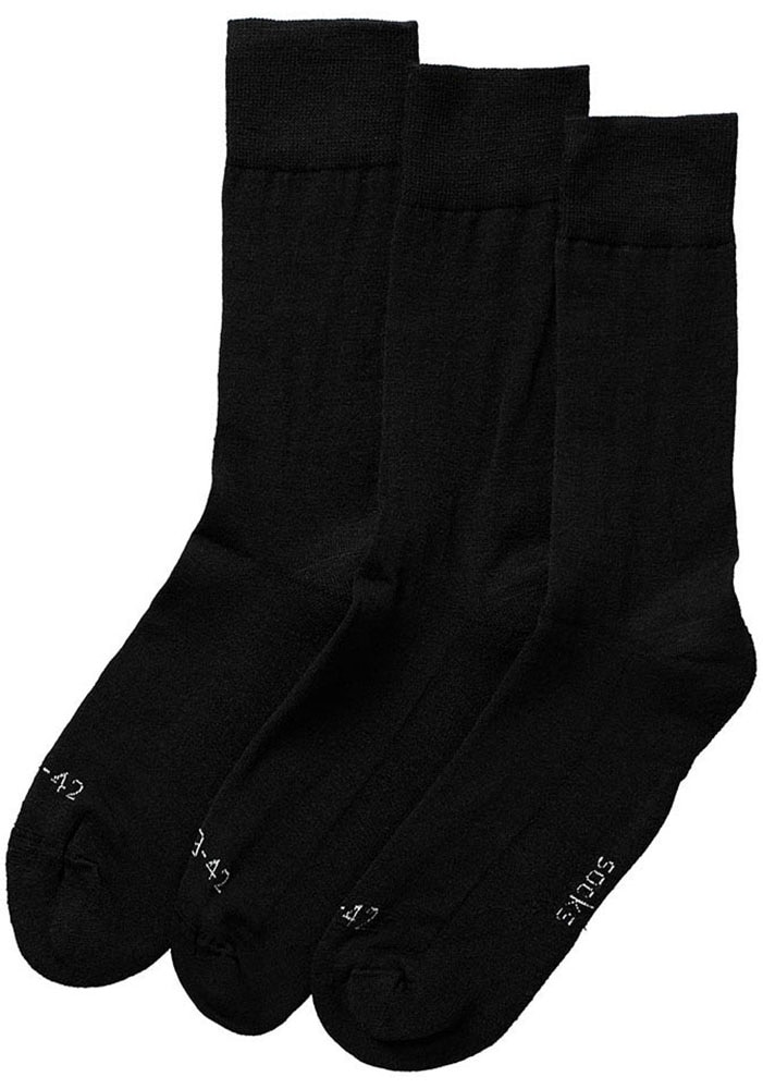 Apollo Basicsocken, (3er Pack), Unisex mit Stickerei und weichen Merinowoll-Anteil