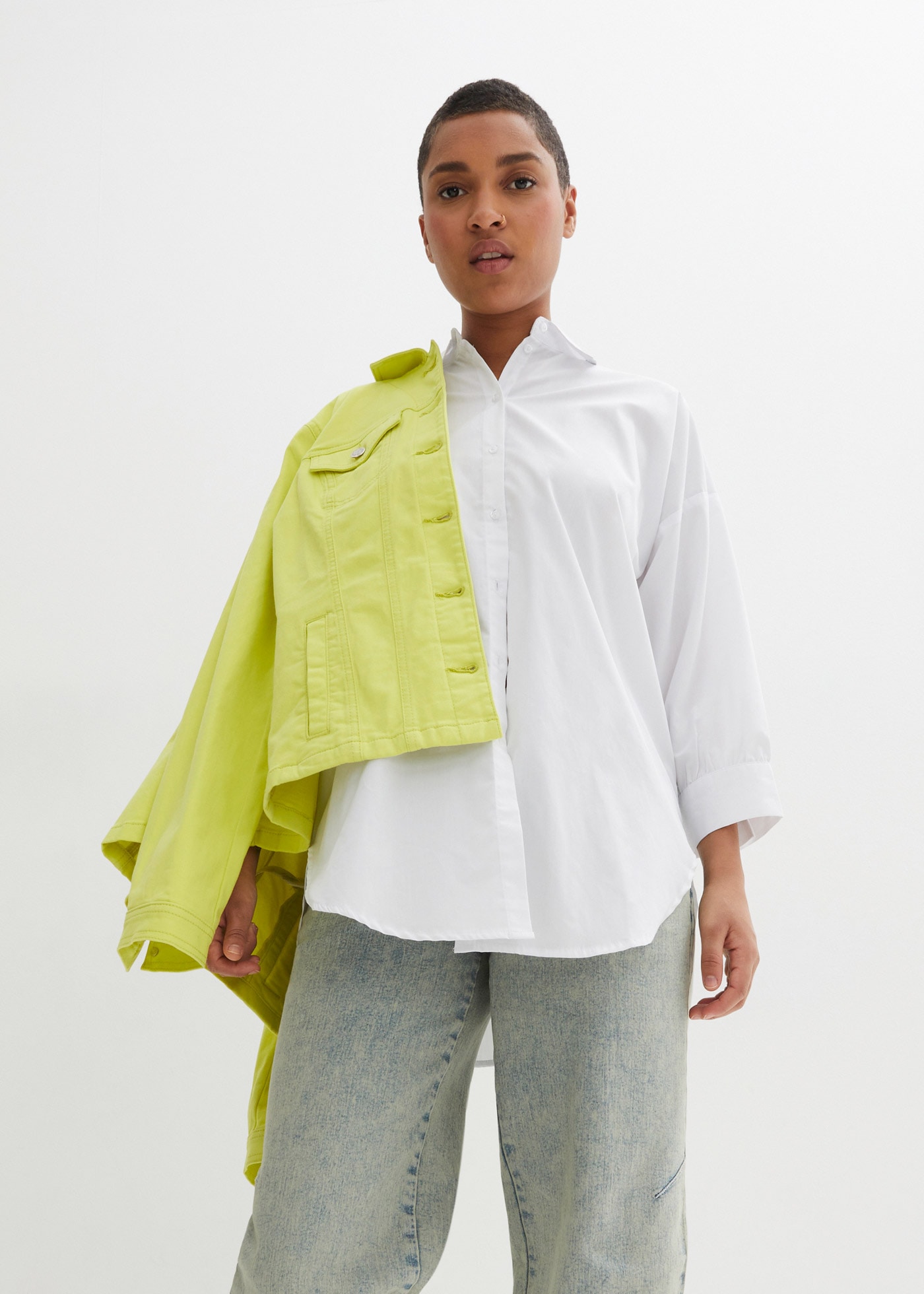 bonprix Jeans boyfriend weites Bein, Loose Fit, mit bequemem Gummi am hinteren Bund