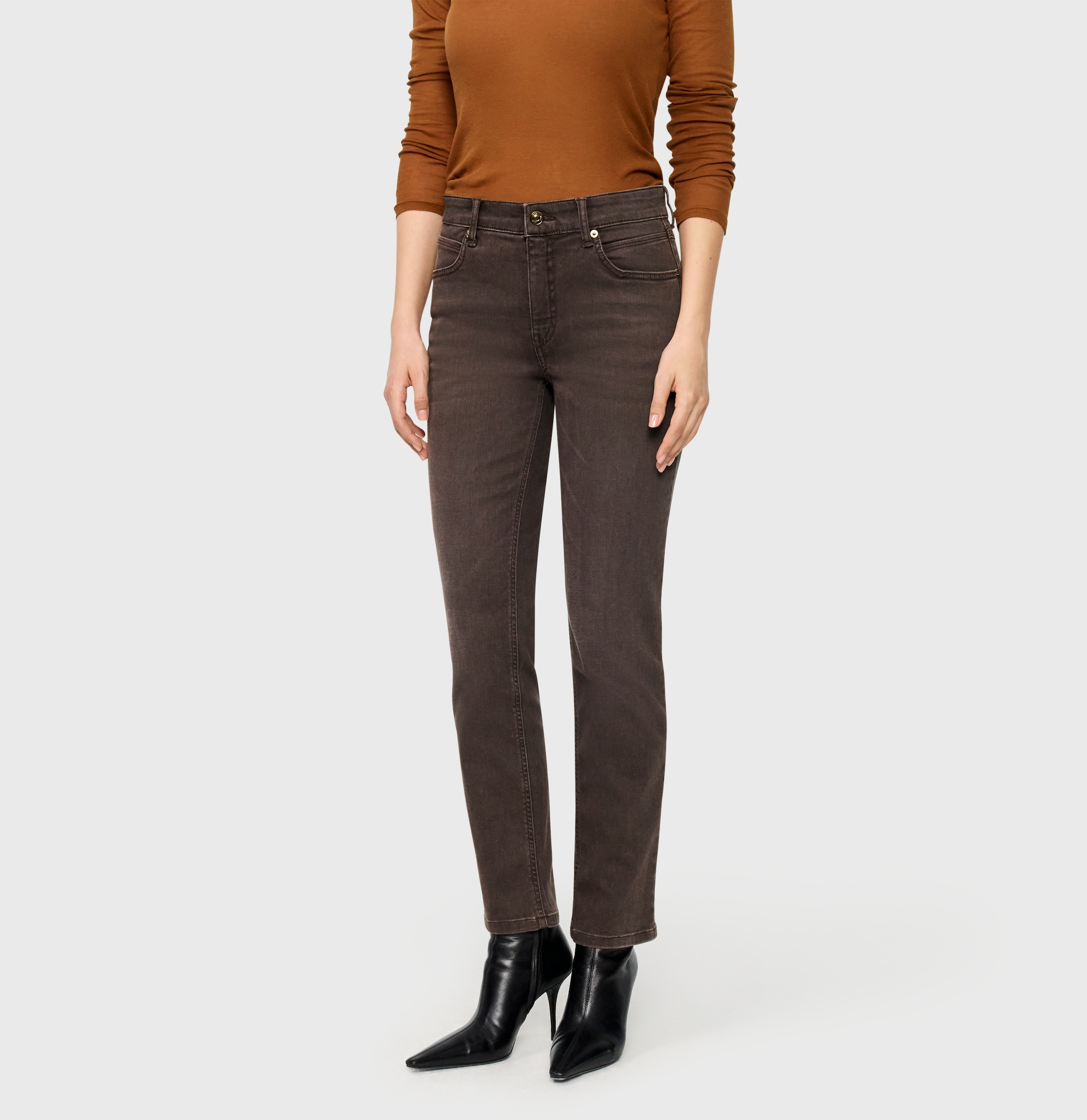 MAC Straight-Jeans »MACMELANIE« Figurformende Denim-Qualität mit hervorragendem Rücksprung-Verhalten
