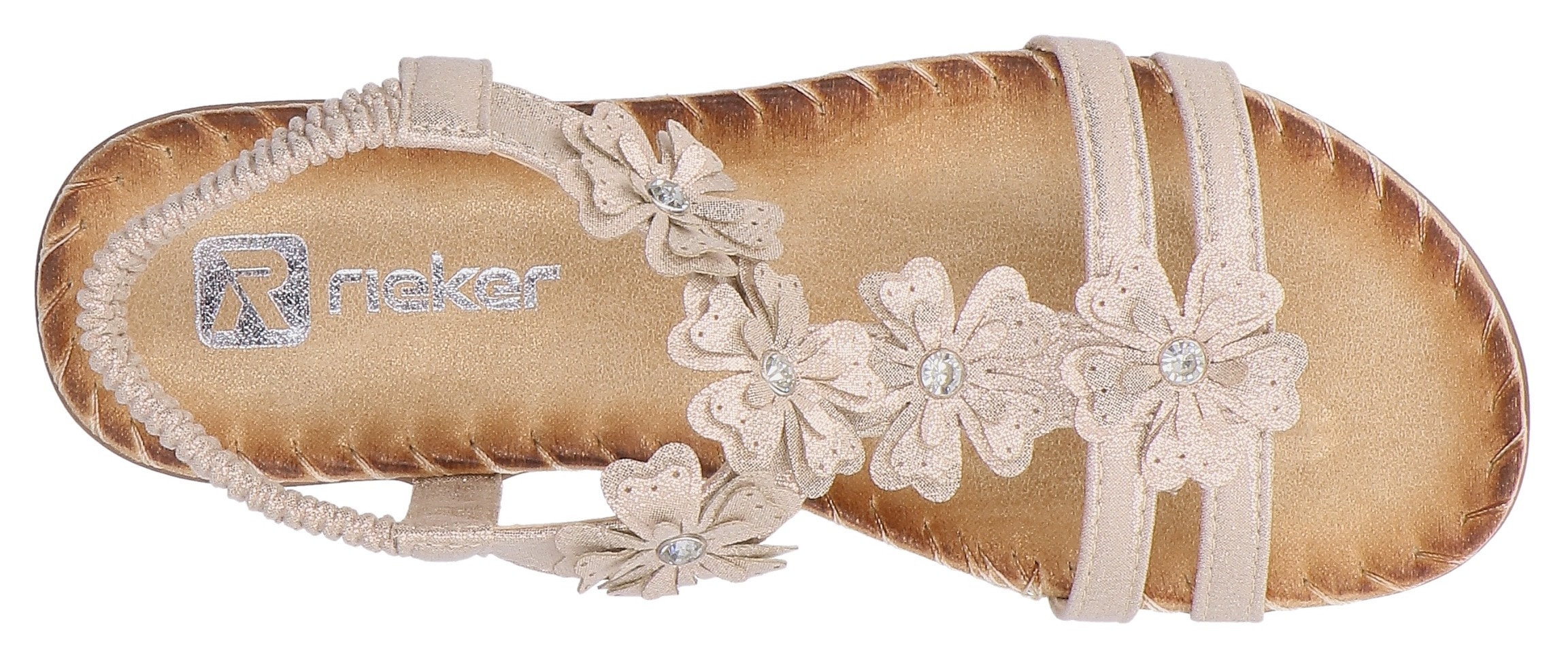 Rieker Sandale  chaussure d'été, chaussure de vacances avec décoration florale et strass