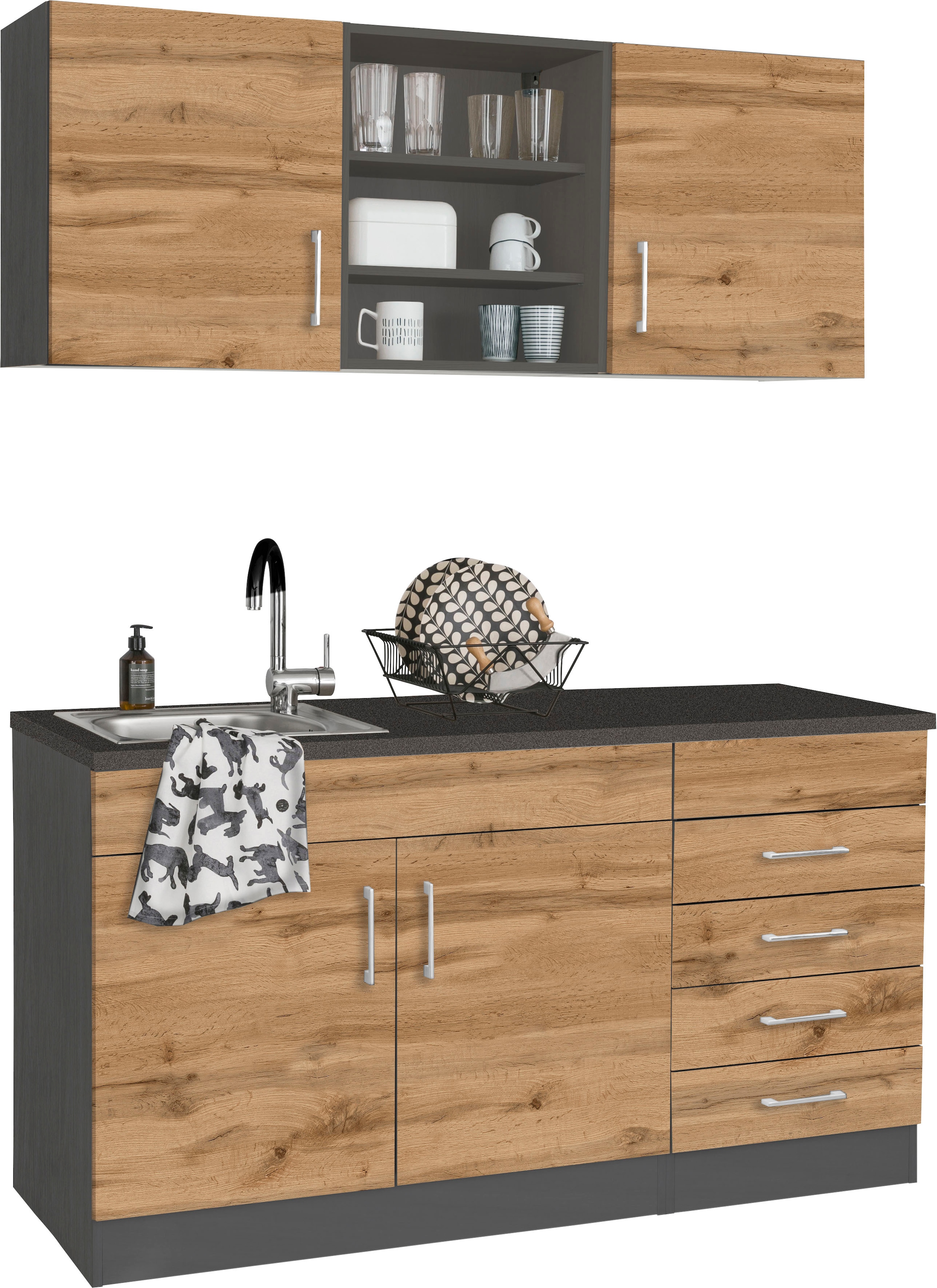 KOCHSTATION Kitchenette »KS-Mali« Largeur 150 cm, avec appareils électroménagers en option