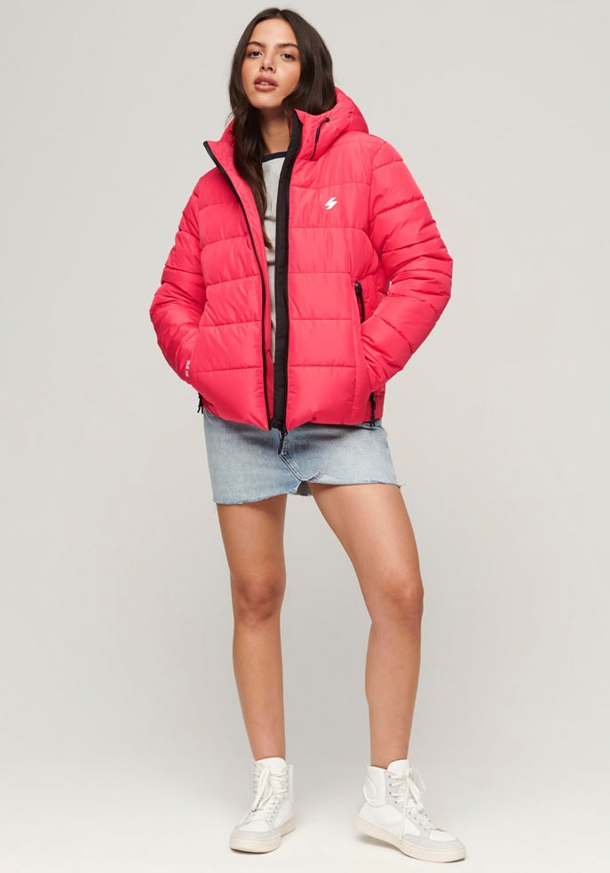 Superdry Steppjacke »HOODED SPIRIT SPORTS PUFFER«, mit Kapuze, aus wasserabweisendem Material