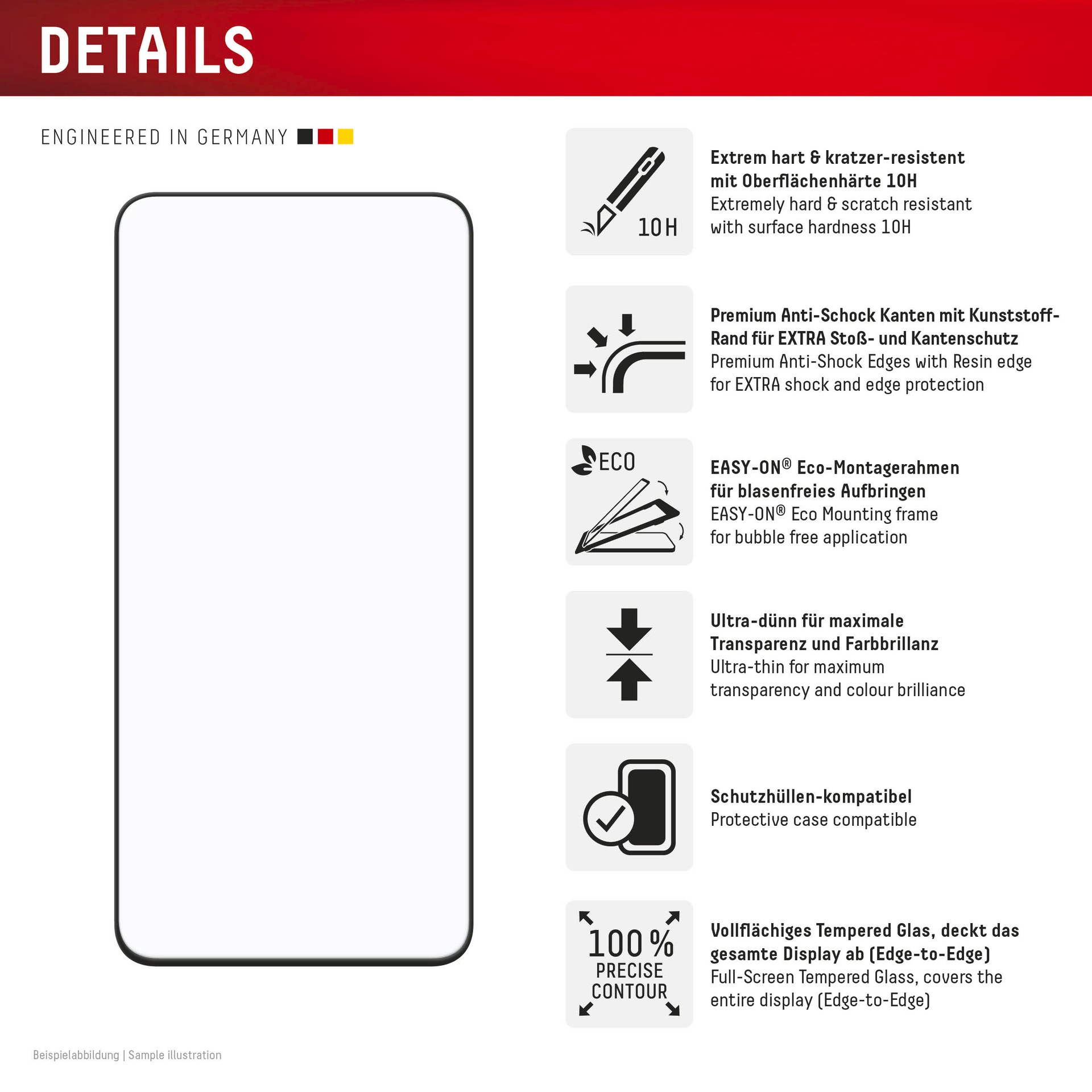 Displex Displayschutzglas »Premium Glass Screen Protector Full Cover« für Samsung Galaxy S24 FE;Samsung Galaxy S25 FE Displayschutzfolie, Schutzfolie, Bildschirmschutz, kratz- & stossfest