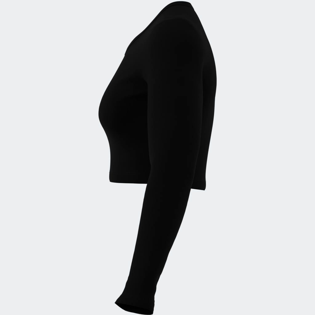 adidas Originals Langarmshirt »ESSENTIALS RIBBED CROP« bauchfrei, aus Baumwolle, Viskose und Elasthan, weicher Rippstrick