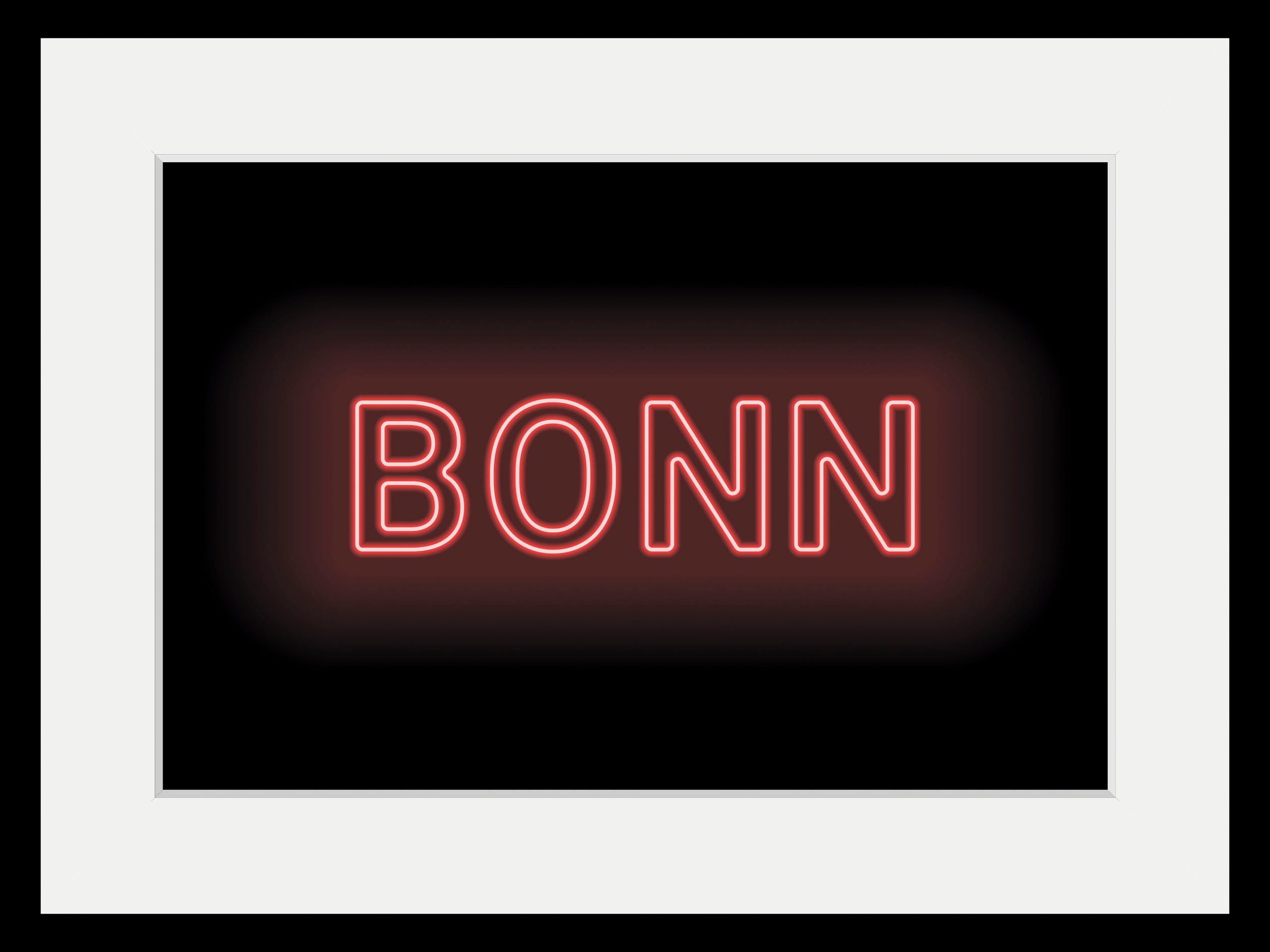 queence Image »BONN LIGHTS« 1 cuis tlg. HD Premium Poster-Druck inkl. Holzrahmen