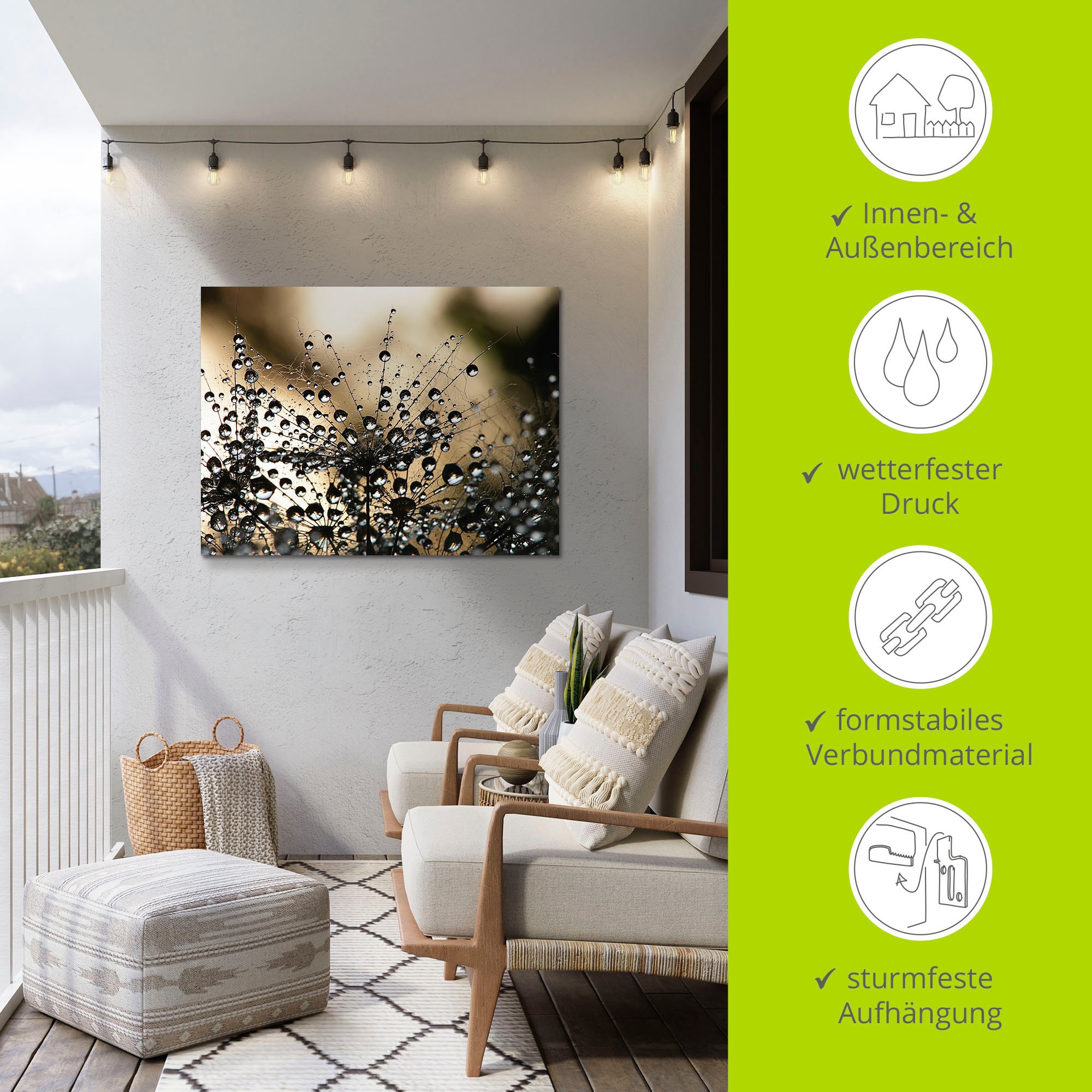 Artland Fresque murale »Nasser Löwenzahn« 1 cuis tlg. als Alubild, Leinwandbild in verschied. Grössen