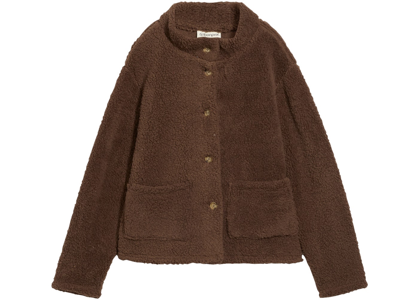 bonprix Veste polaire aspect teddy, coupe oversize, en polyester, style décontracté