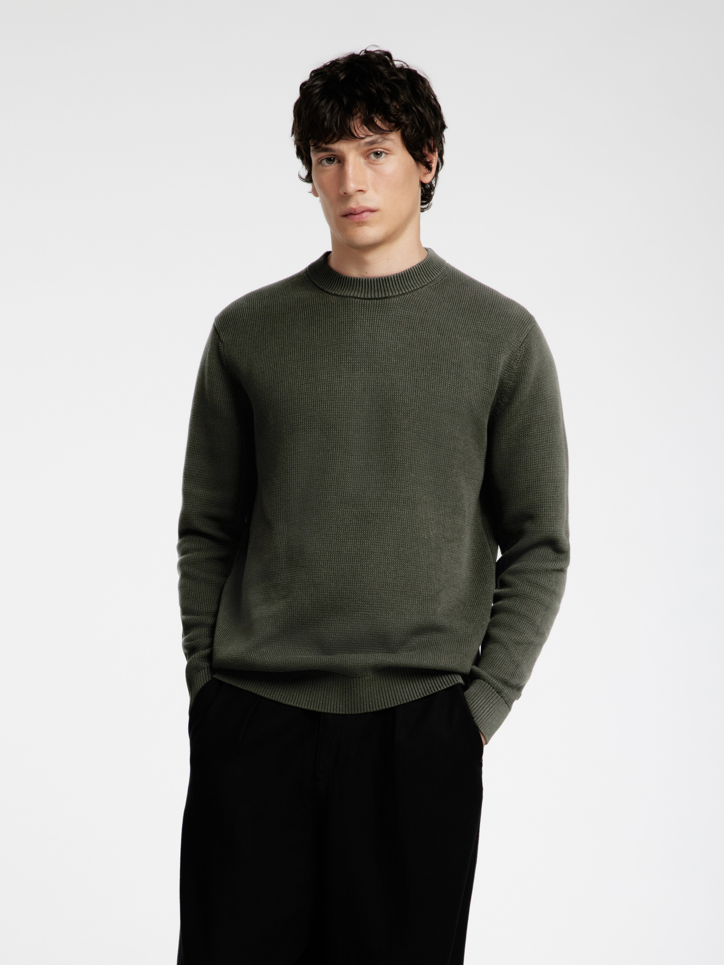 Rundhalspullover »SLHDANE LS KNIT STRUCTURE CREW NECK NOOS«