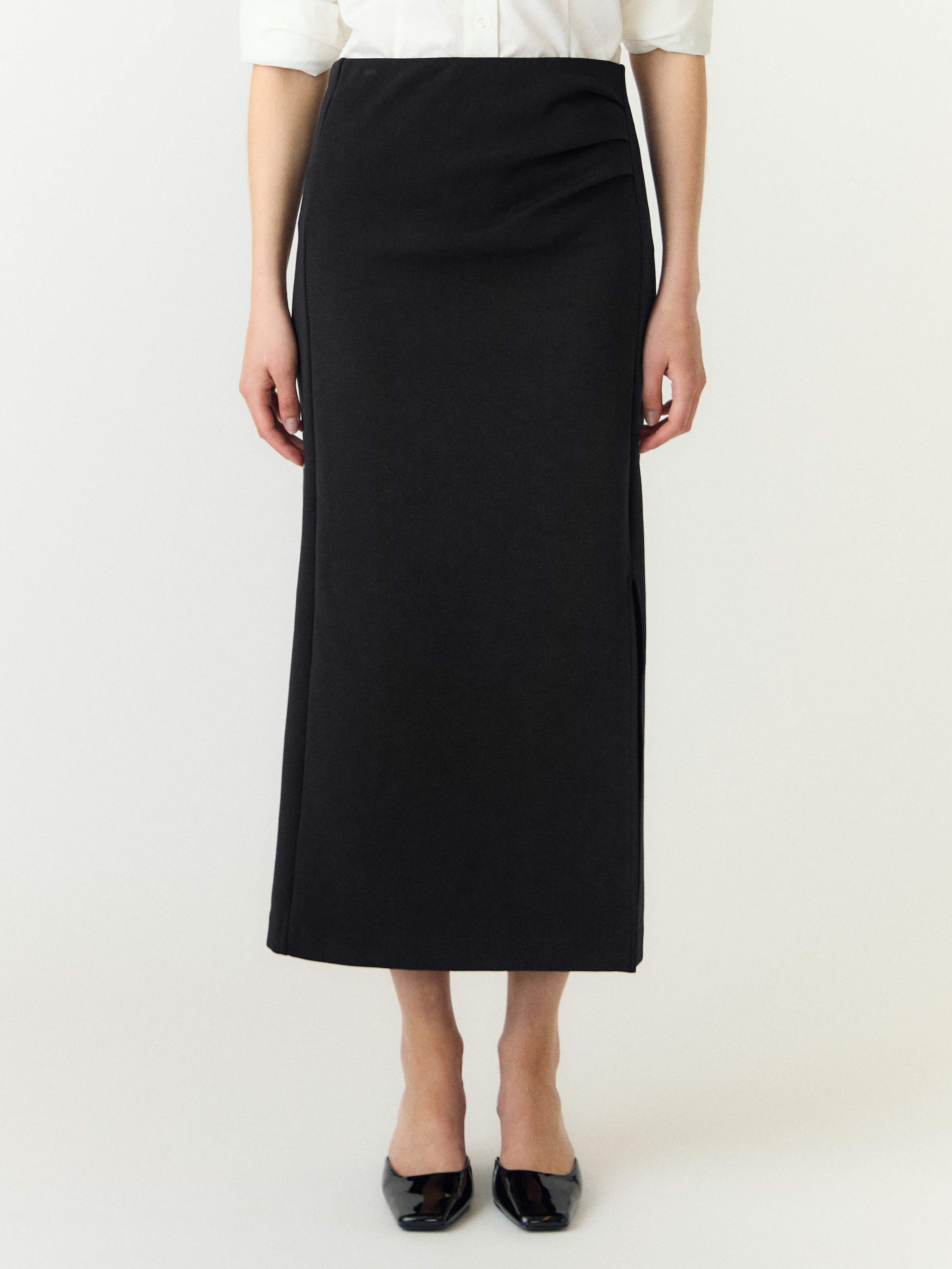 Y.A.S Maxi jupe »YASPINA HW LONG SKIRT NOOS« mélange de coton, taille haute