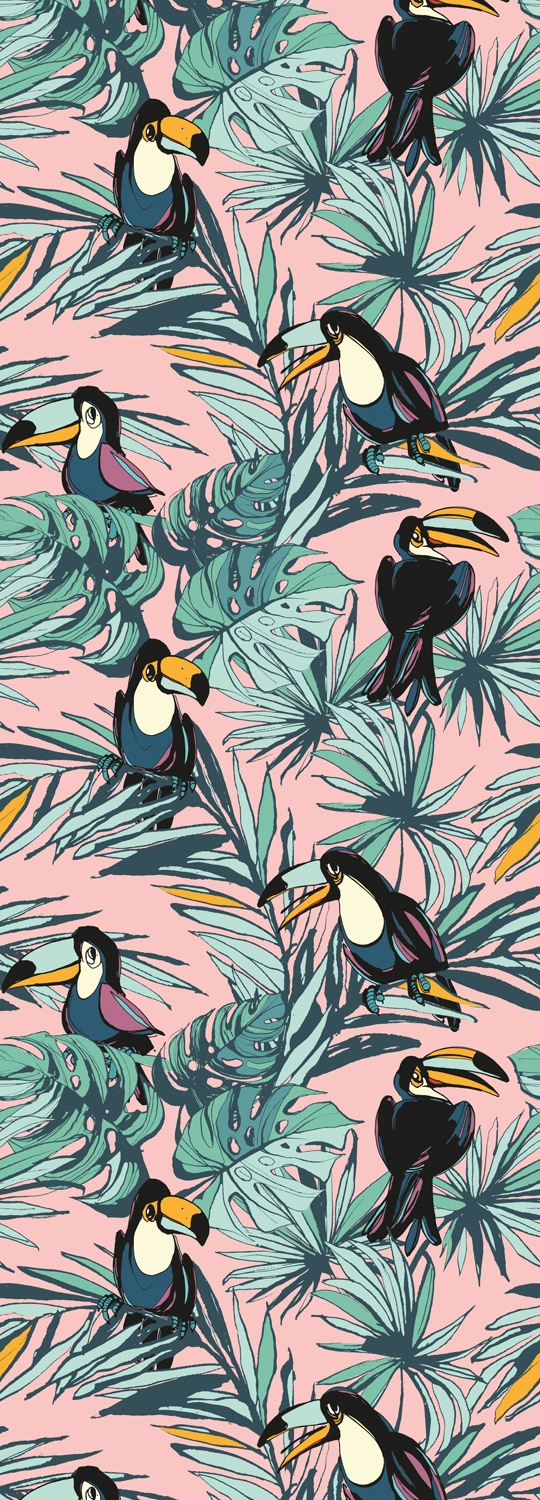 Image of queence Vinyltapete "Anne" Motiv bedruckt botanisch floral gemustert natürlich glatt 90x250cm, selbstklebend, kinderleichte Anbringung, Sticker