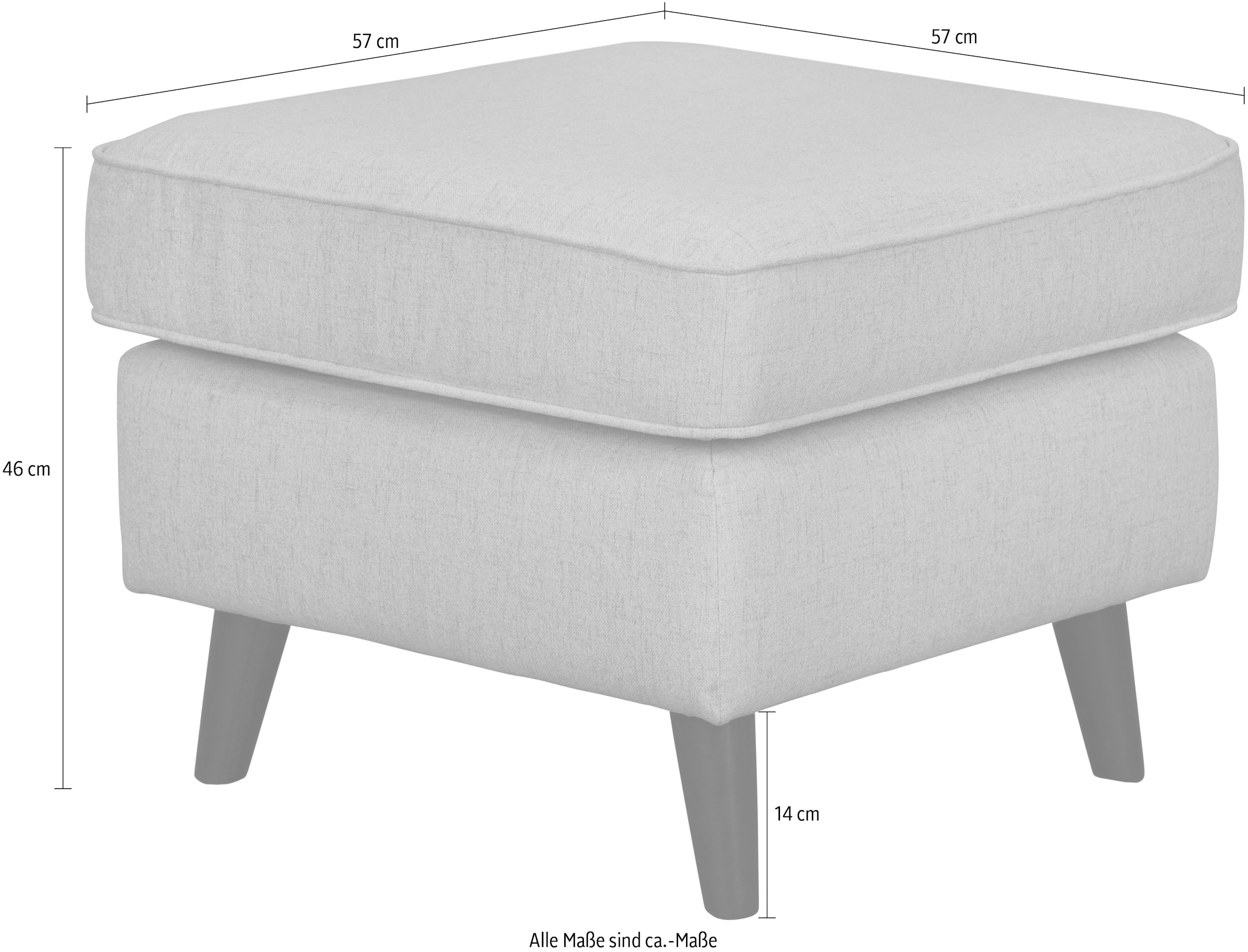Home affaire Polsterhocker »Polsterhocker CHISTELLE, auch in Bouclé«, mit Wellenunterfederung, Masse: B/TH: 57/57/46 cm