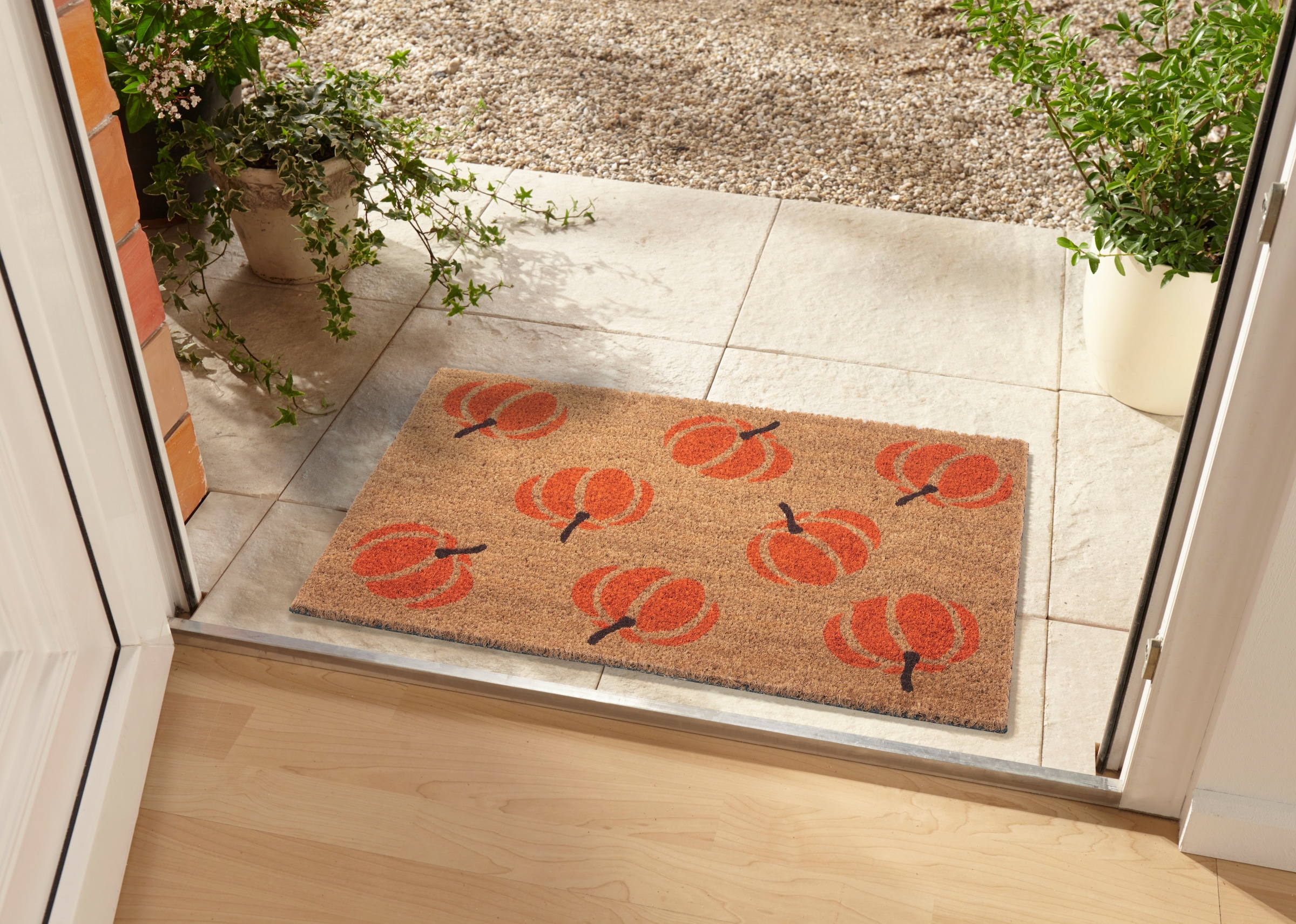 HANSE Home Fussmatte »Mix Mats Kokos Pumpkins, Türmatte«, rechteckig, 15 mm Höhe, Kokos, Schmutzfangmatte, Outdoor, Rutschfest, Innen, Kokosmatte, Flur