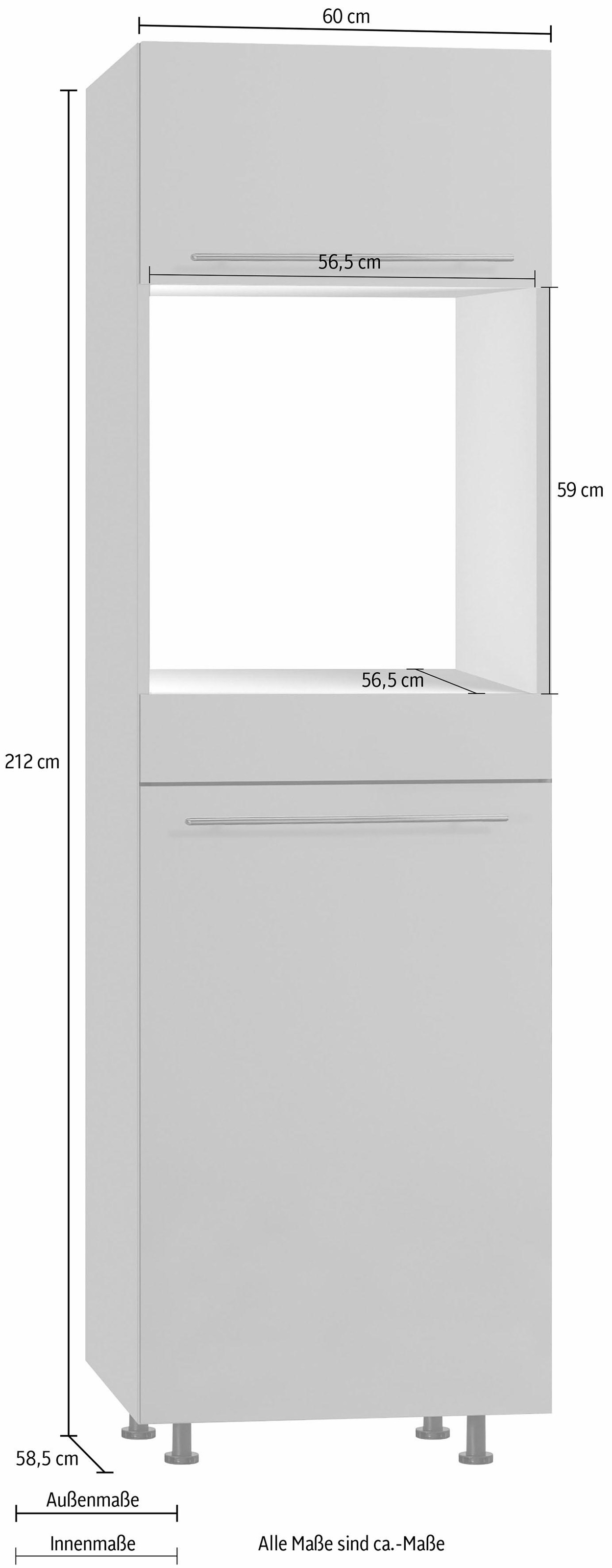 OPTIFIT Backofen/Kühlumbauschrank »Bern« 60 cm breit, 212 cm hoch, mit höhenverstellbaren Stellfüssen