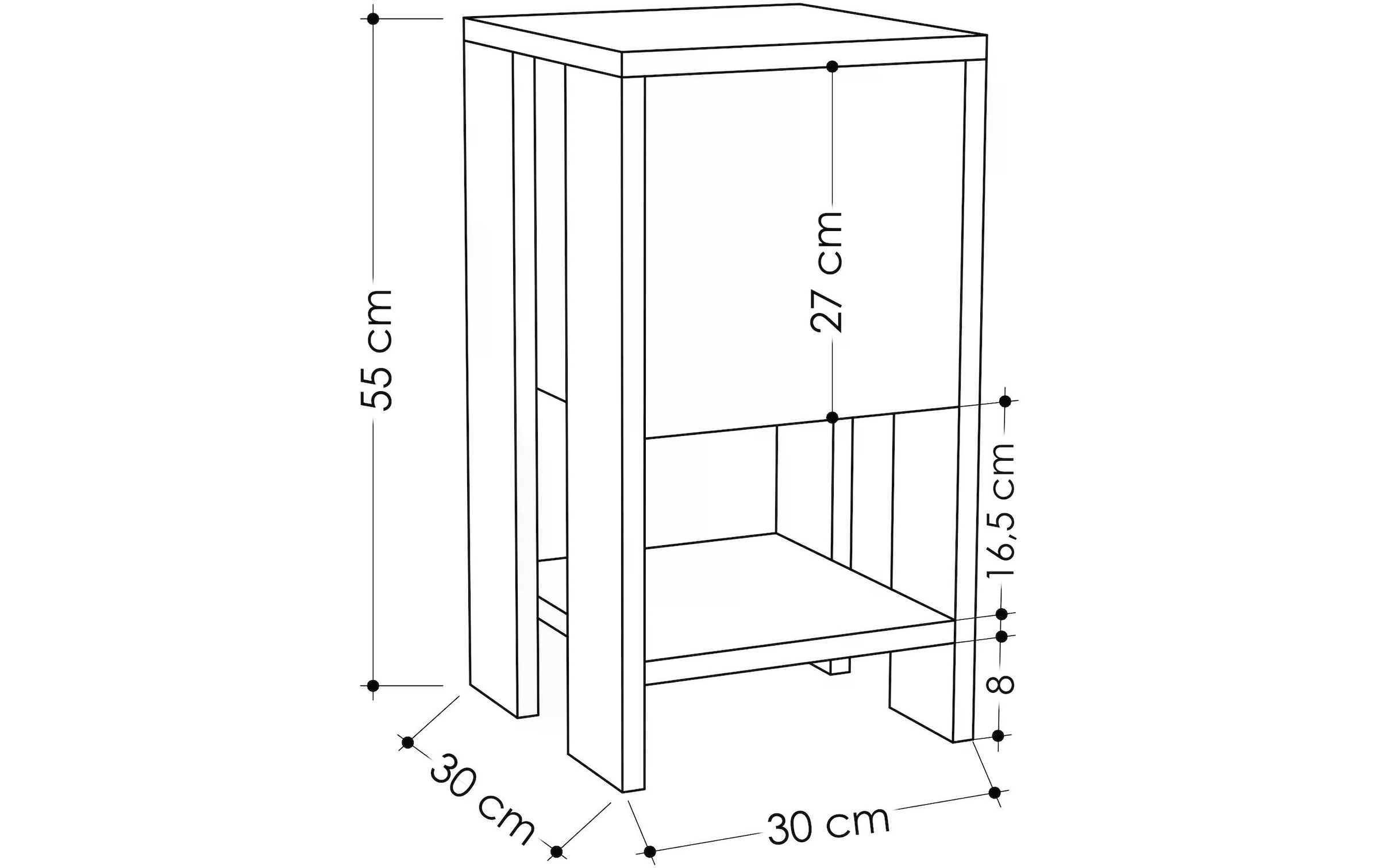 Nachttisch »Woody Fashion Ema 30 x 55 x 30 cm, Weiss«