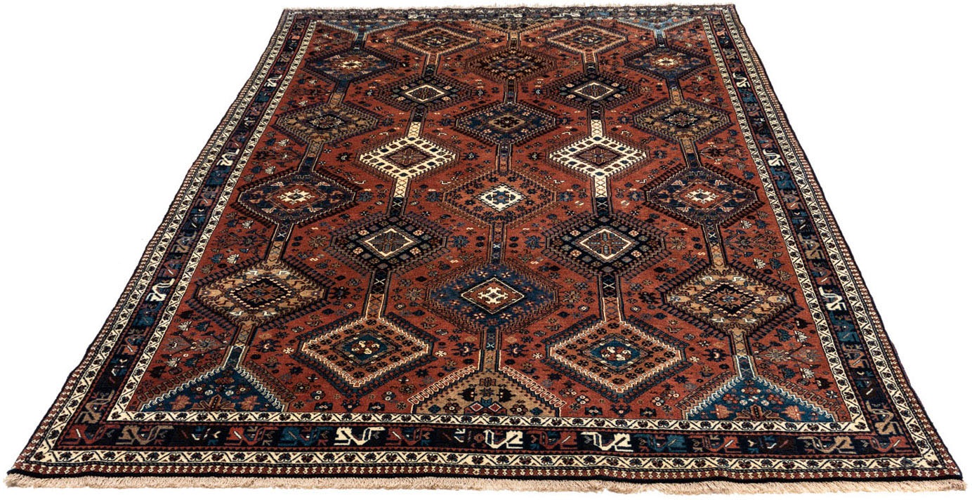 Image of morgenland Hochflor-Läufer »Yalameh Durchgemustert Rosso chiaro 193 x 102 cm«, rechteckig, 1 mm Höhe, Unikat mit Zertifikat bei Ackermann Versand Schweiz