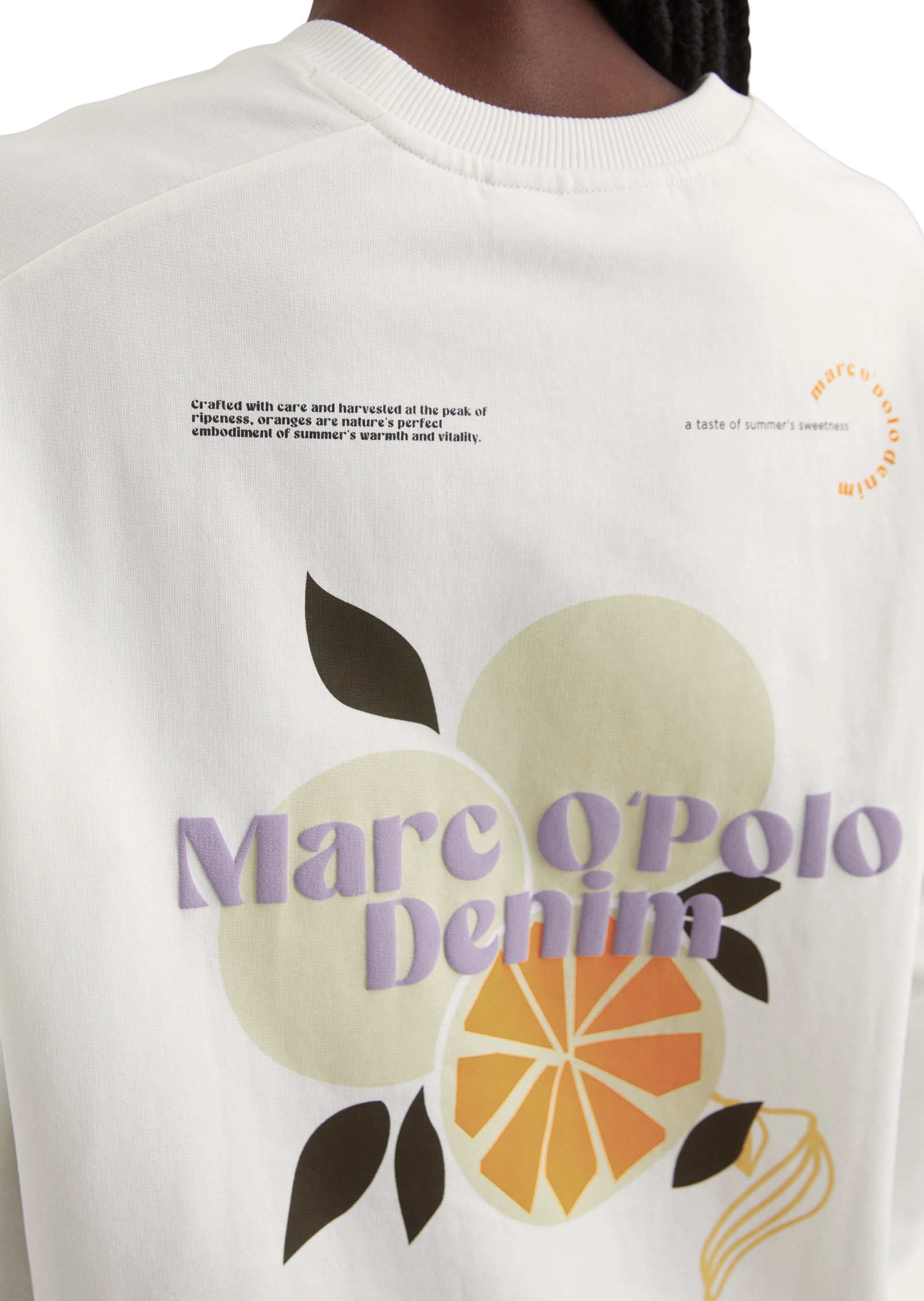 Marc O'Polo DENIM Sweatshirt, oversized, mehrfarbiger Print auf dem Rücken