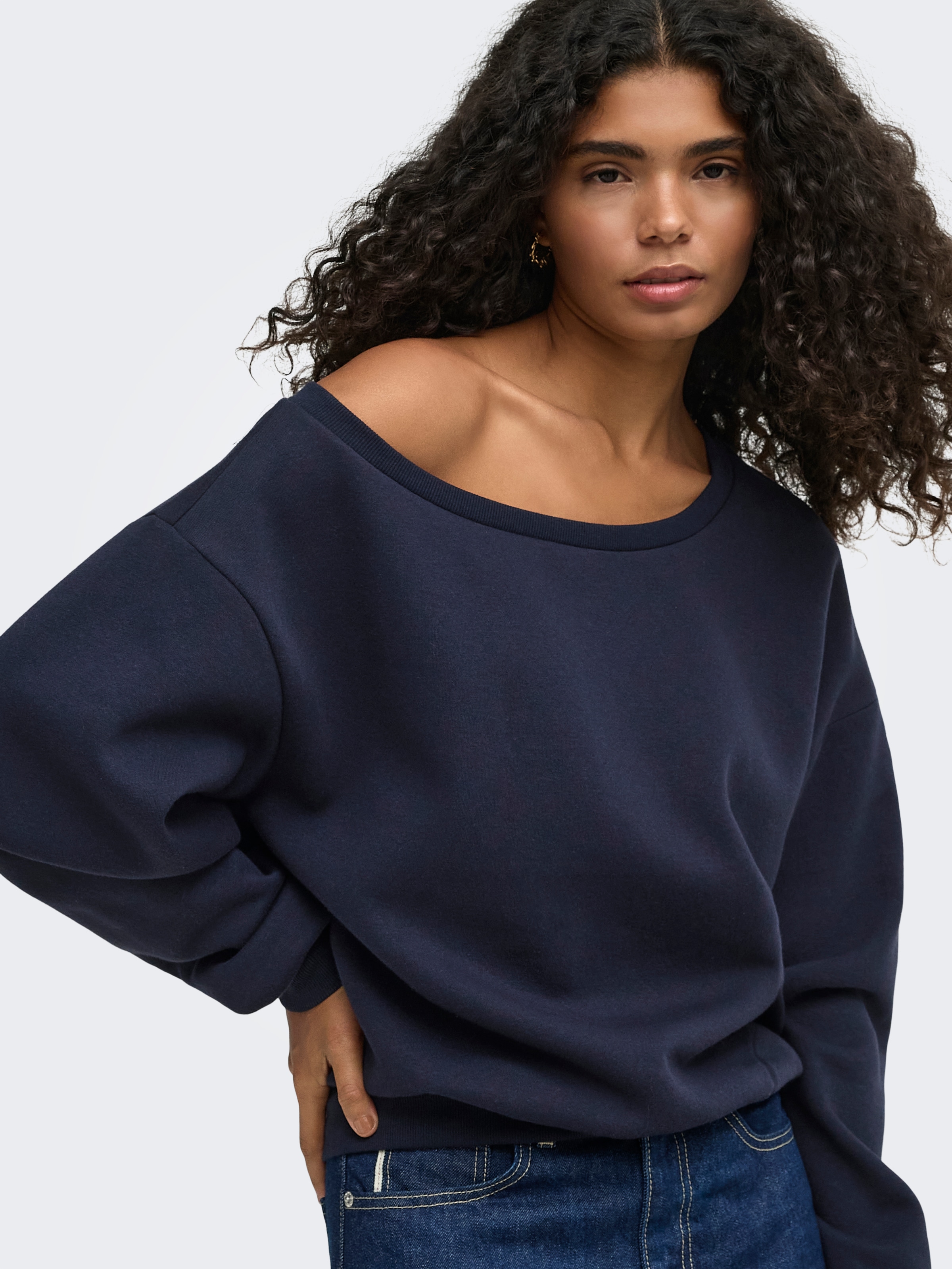 ONLY Sweatshirt »ONLRHINA L/S ONE SHOULDER NOOS SWT«, Baumwollmischung, oversize
