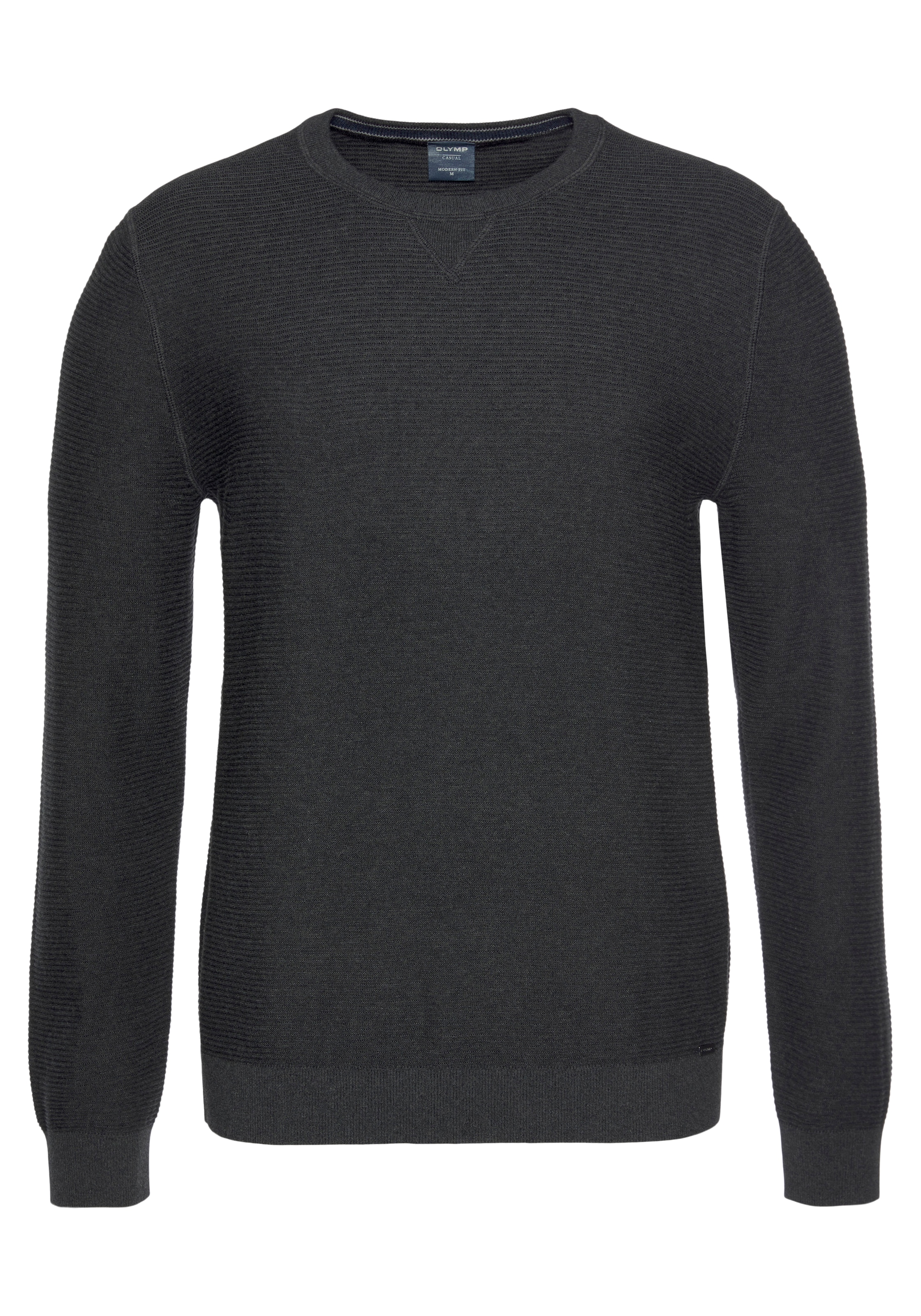 OLYMP Pull à col rond »OLYMP Strick Casual« mit modischem Strukturmuster