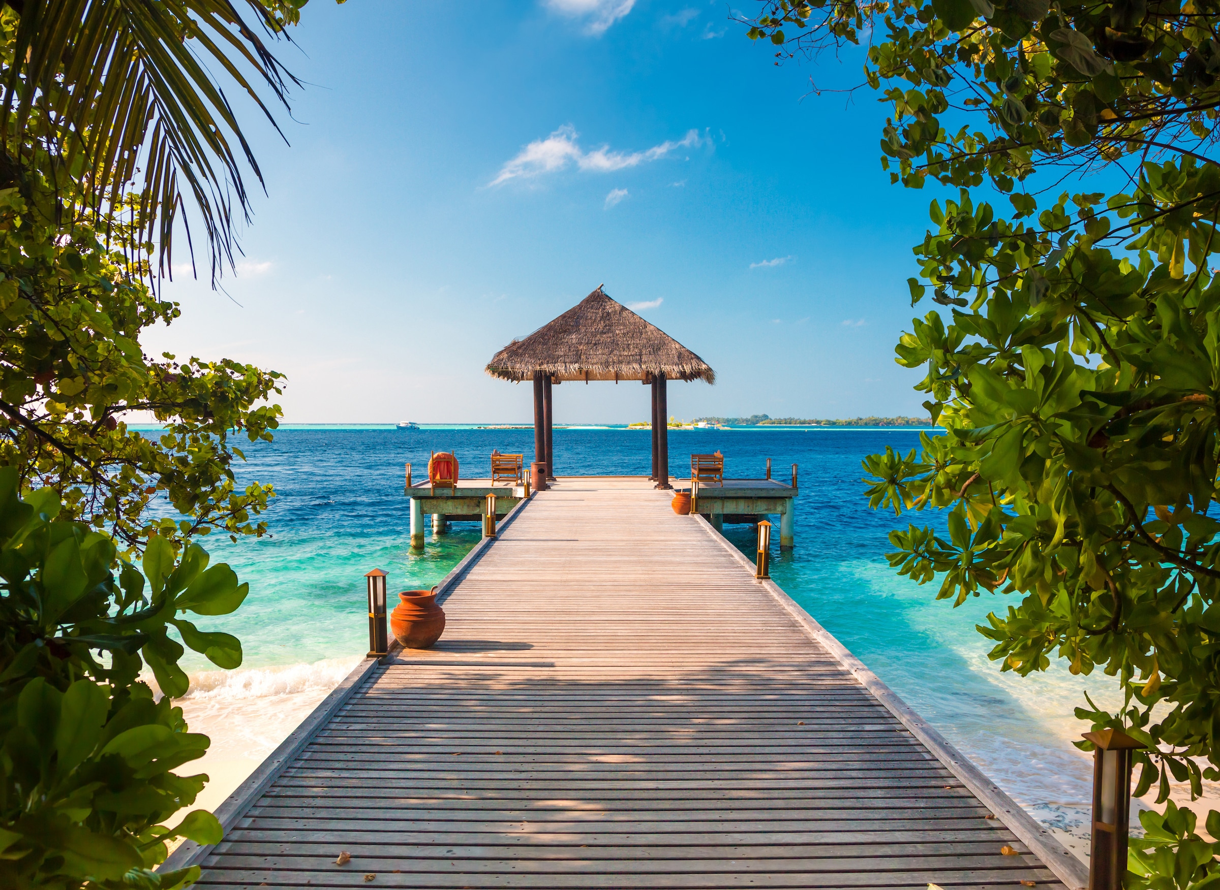 Image of Papermoon Fototapete "Maldives Jetty" glatt