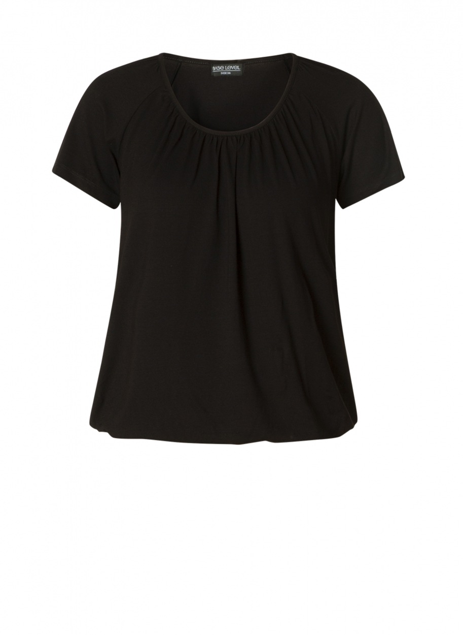 Base Level T-Shirt »Yona« mit Raffung am Rundhalsausschnitt