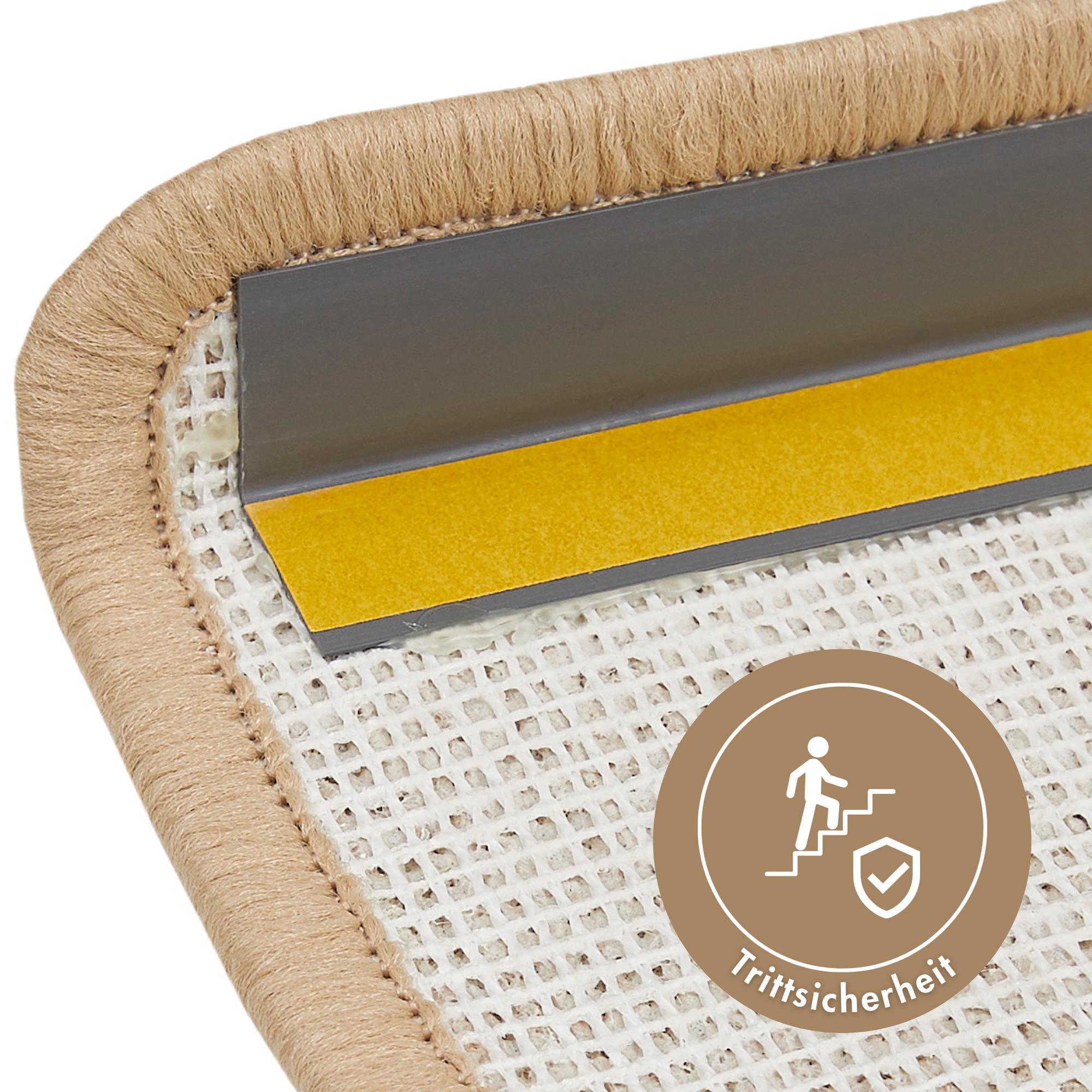 Andiamo Tapis de marche »Rambo, Made in Poland« Semicirculaire 4 mm Höhe boucle chinée, autocollante, 15 pièces dans un set
