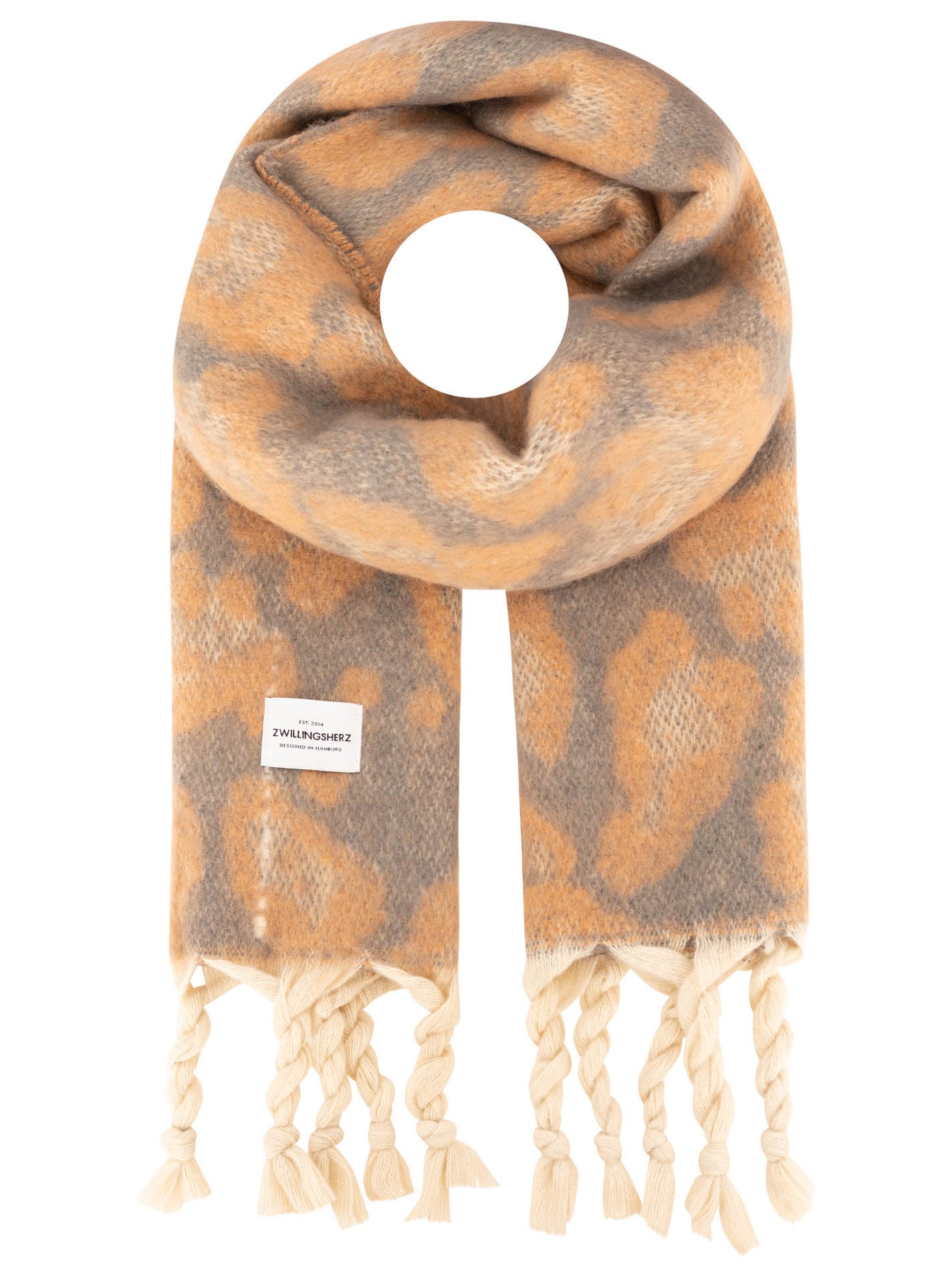 Zwillingsherz Foulard de mode »"Big  Leo"« mit modischem Leomuster und Fransen