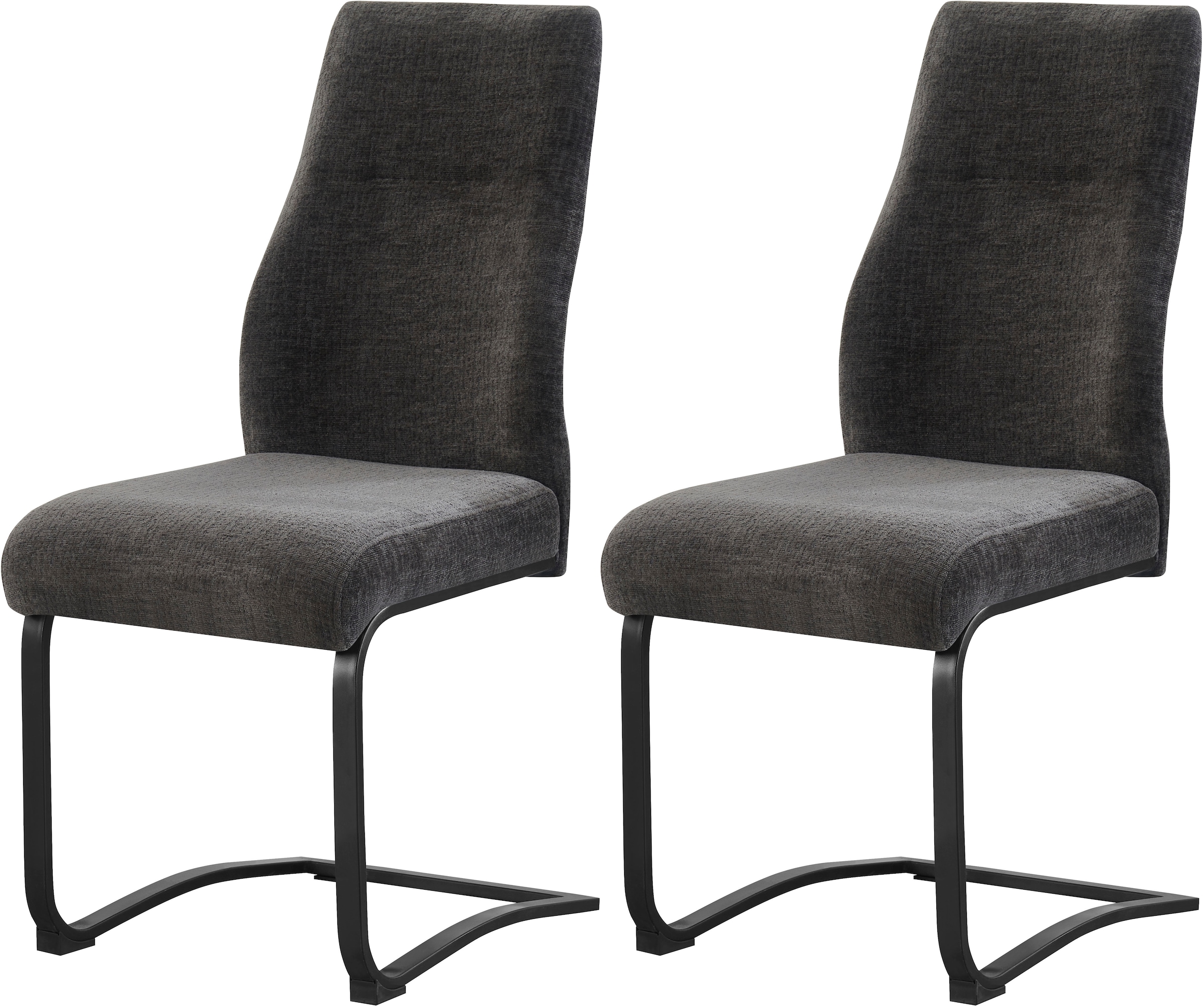 Image of Home affaire Esszimmerstuhl "VERNON, 2er Set, mit Metallgestell in matt schwarz" (Set) 2 Stk.in verschiedenen Farben, Belsatbarkeit pro Stuhl 120 kg
