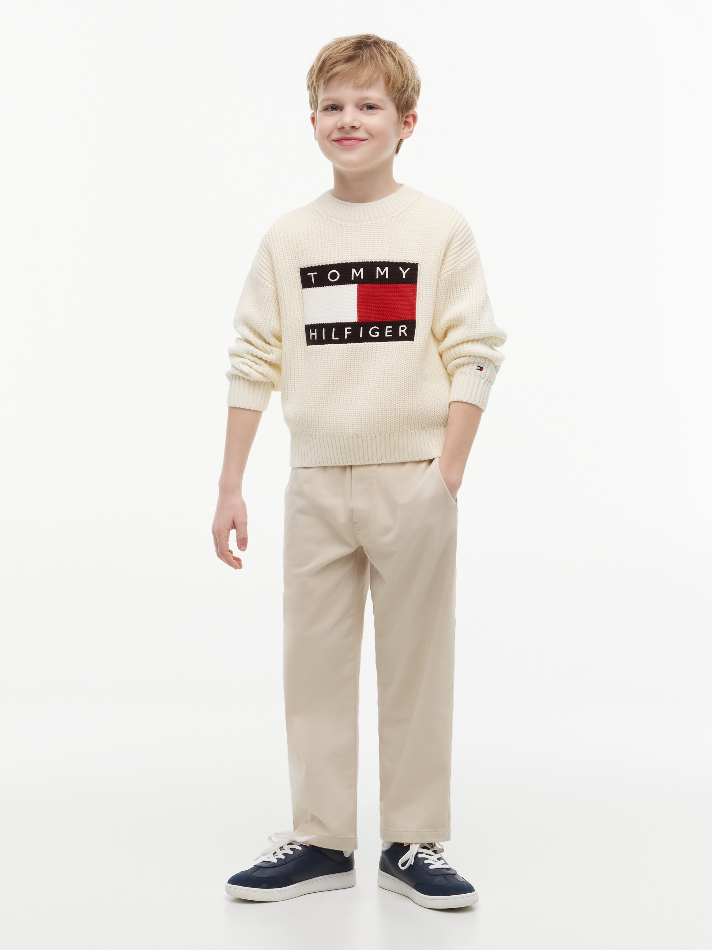 Tommy Hilfiger Pull en tricot Coupe régulière, pour enfants jusqu'à 16 ans