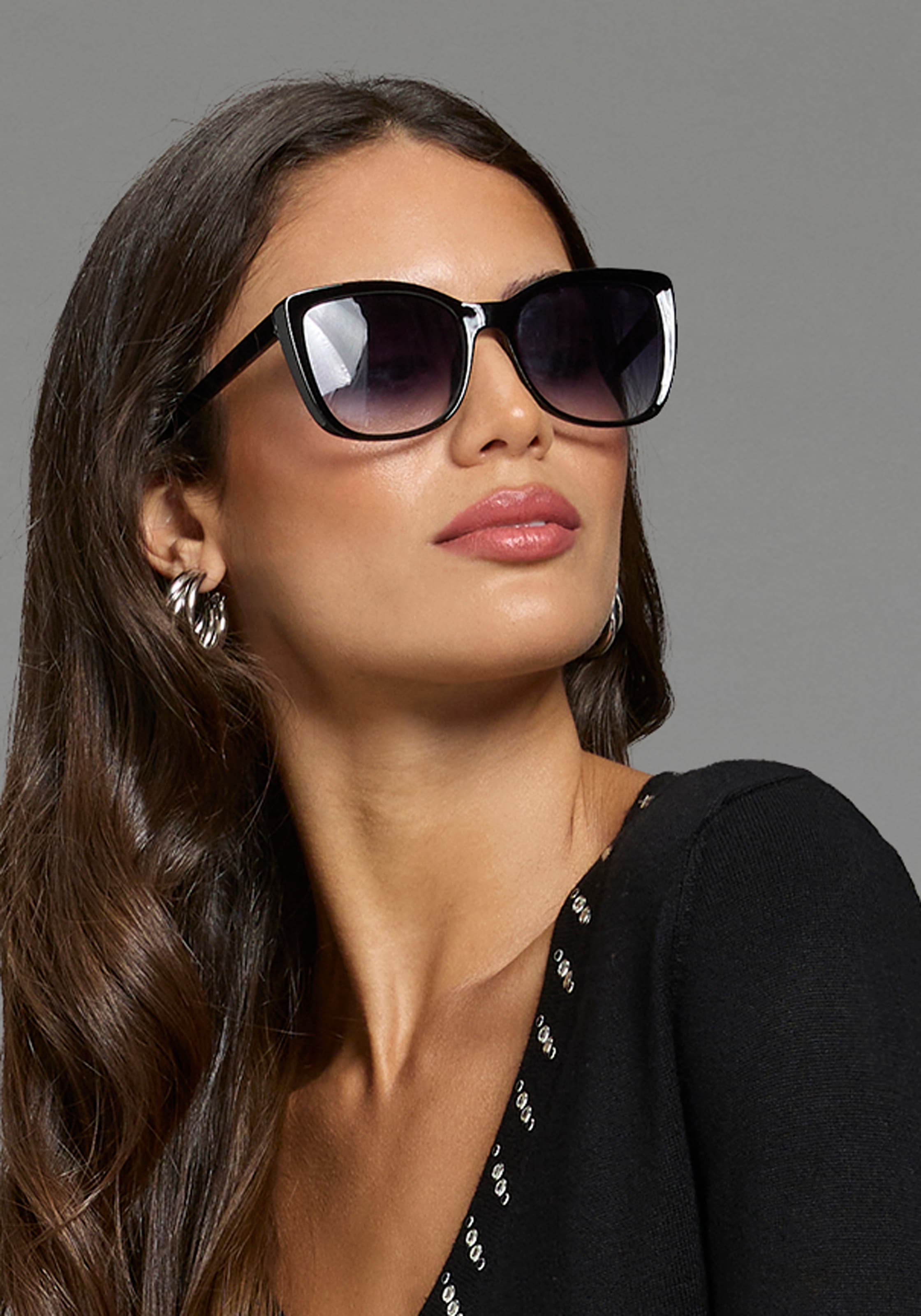 Laura Scott Lunettes de soleil pour femmes avec verres dégradés gris