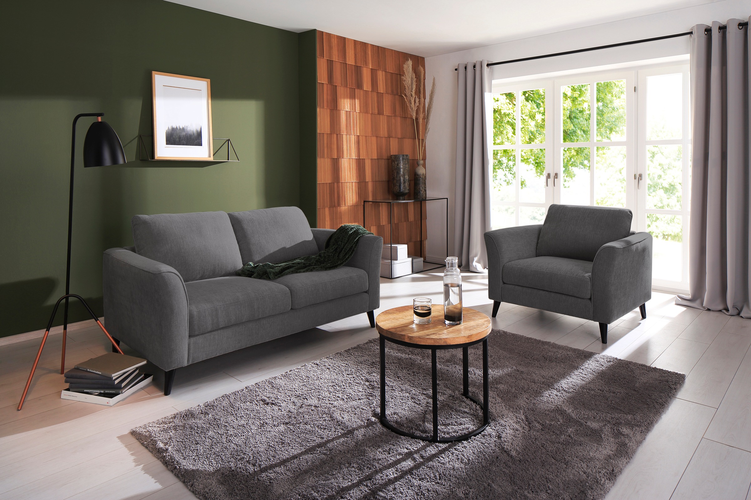 Image of Home affaire Sessel »Gröde«, weicher Sitzkomfort, aus schwarzen Holzfüssen bei Ackermann Versand Schweiz