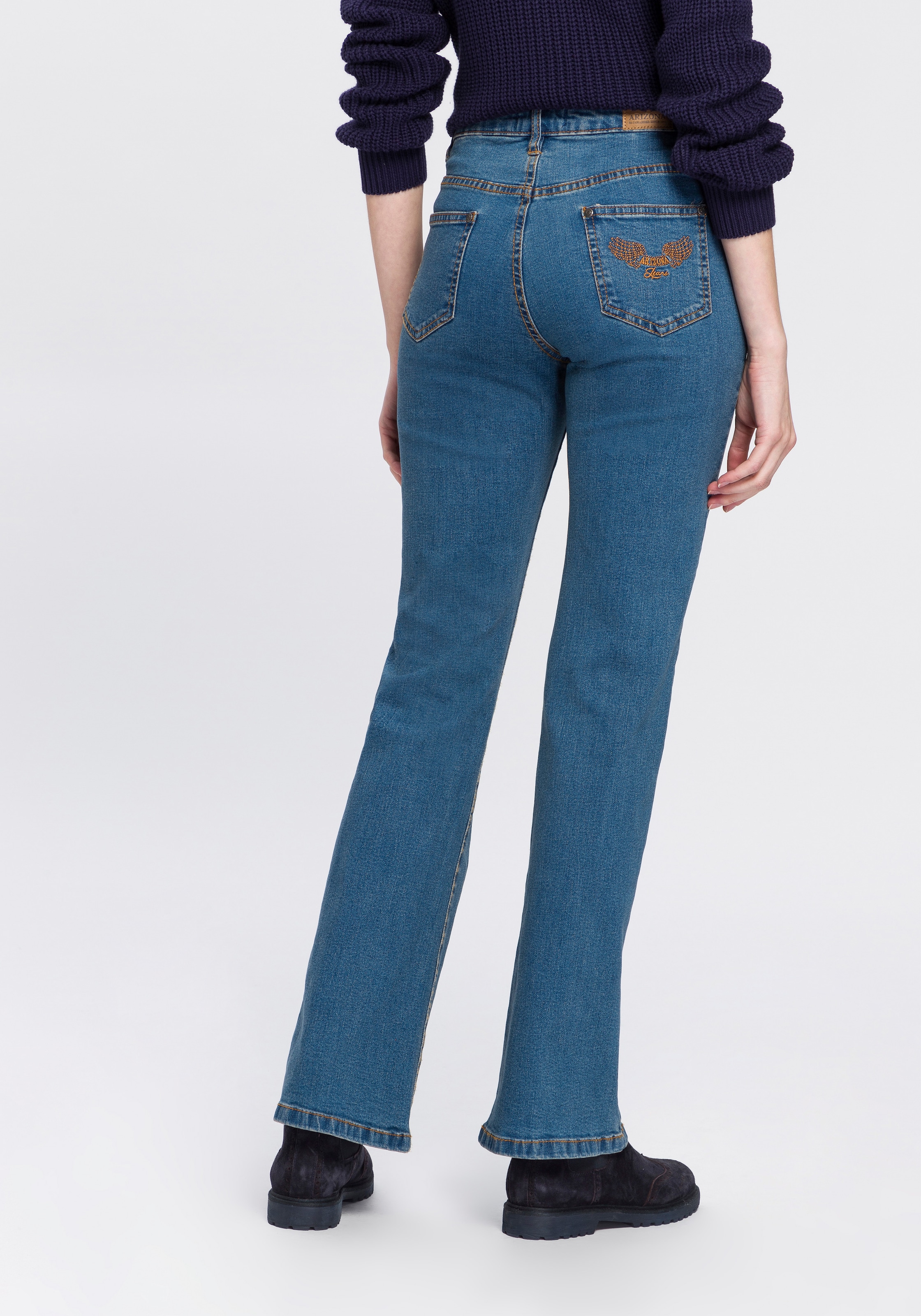 versandkostenfrei Arizona Waist »Comfort-Fit«, High auf Bootcut-Jeans