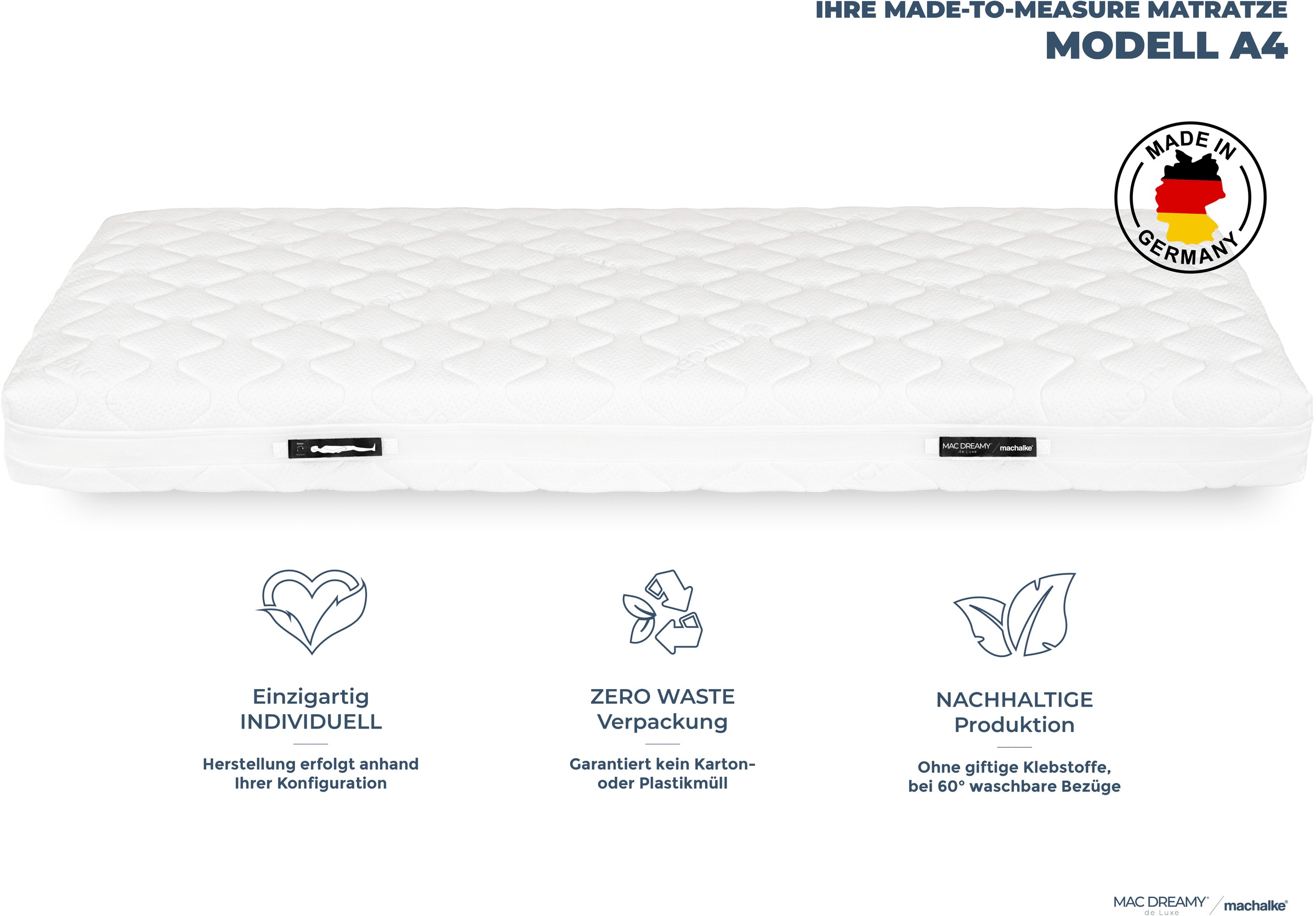 machalke Kaltschaummatratze "Mac Dreamy de Luxe" 20 cm hoch Raumgewicht: 70 kg/m³ 1 Stk. tlg. Premium Matratze in verschiedenen Größen, luxuriöse Wendematratze