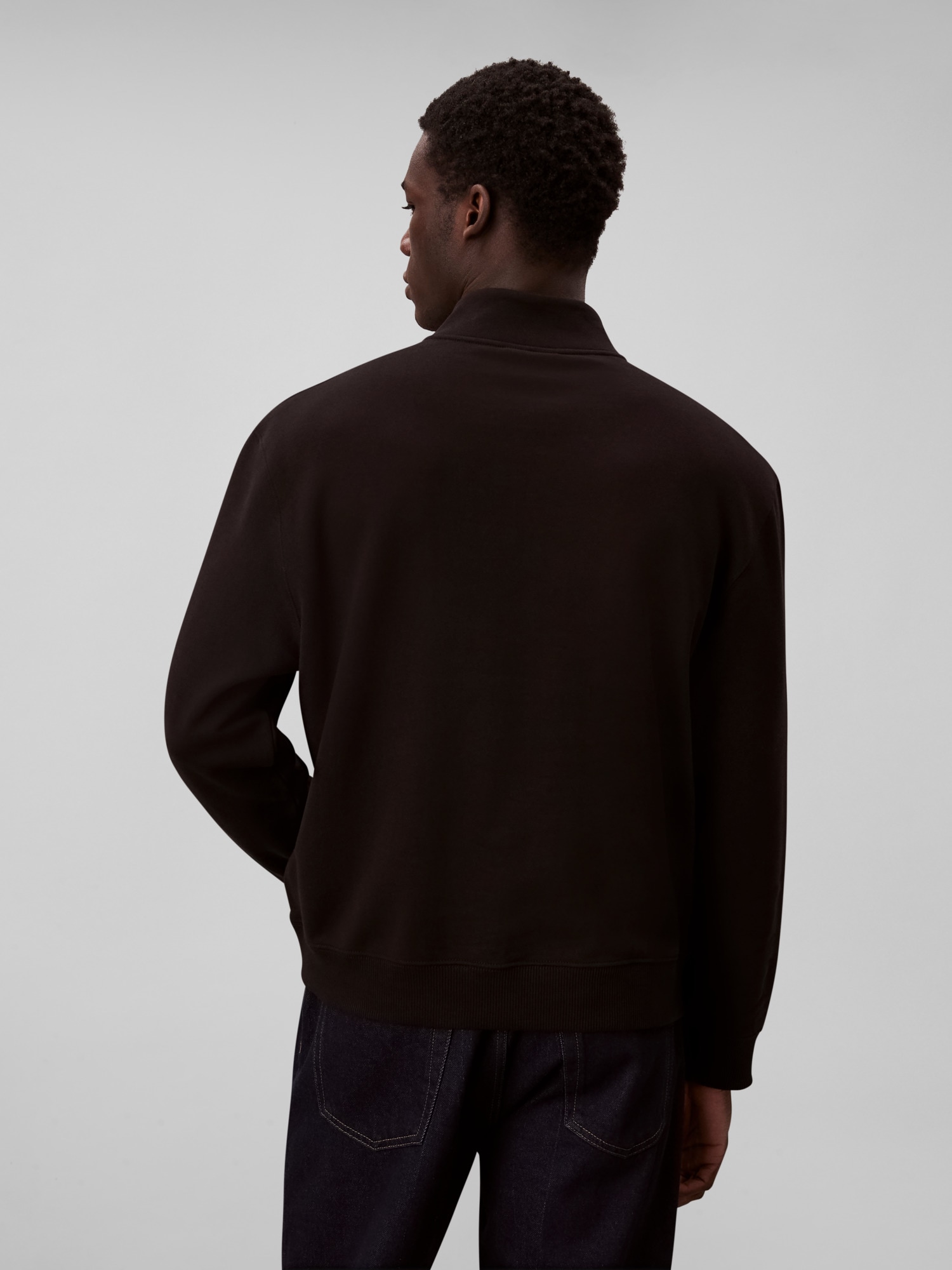 Calvin Klein Jeans Sweatshirt »LS EU 350TERRY MICRO MONOLOGO QT«, Regular fit, Stehkragen und Reissverschluss
