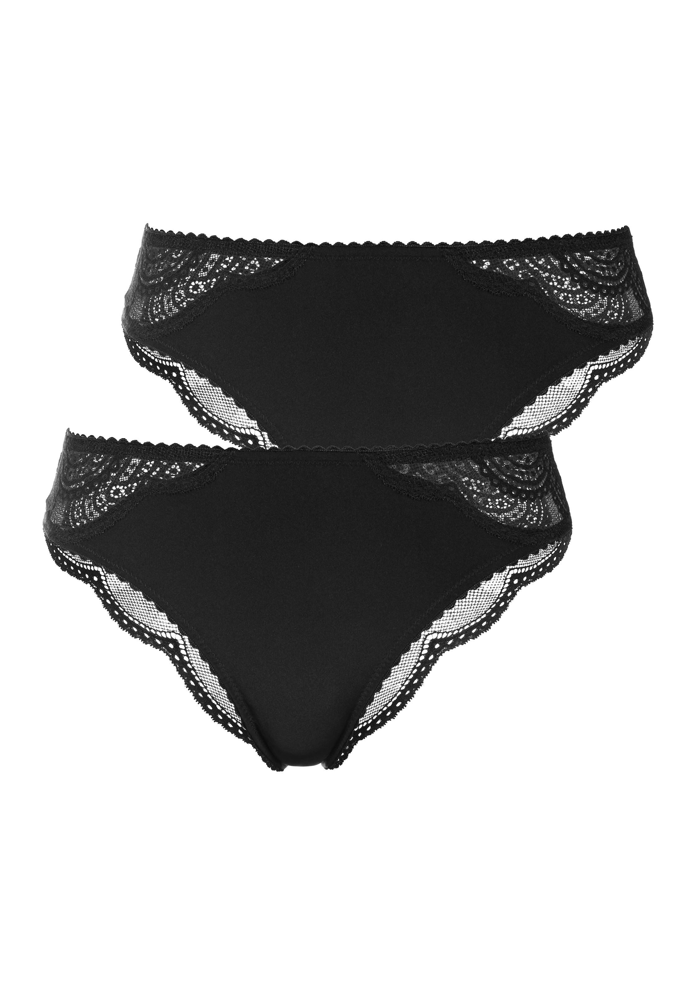 LASCANA Slip brésilien Paquet, 2 cuis avec dentelle délicate